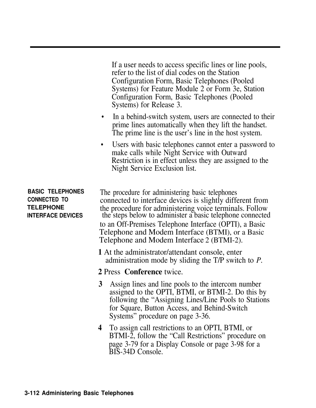 AT&T 518-600-016 manual Basic Telephones Connected to Telephone Interface Devices 