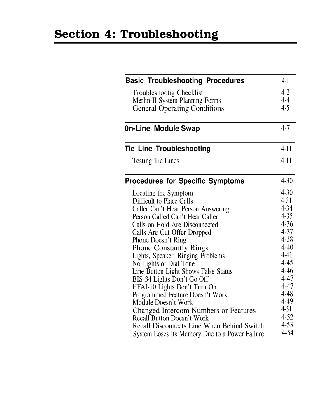 AT&T 518-600-016 manual Troubleshooting, Testing Tie Lines 