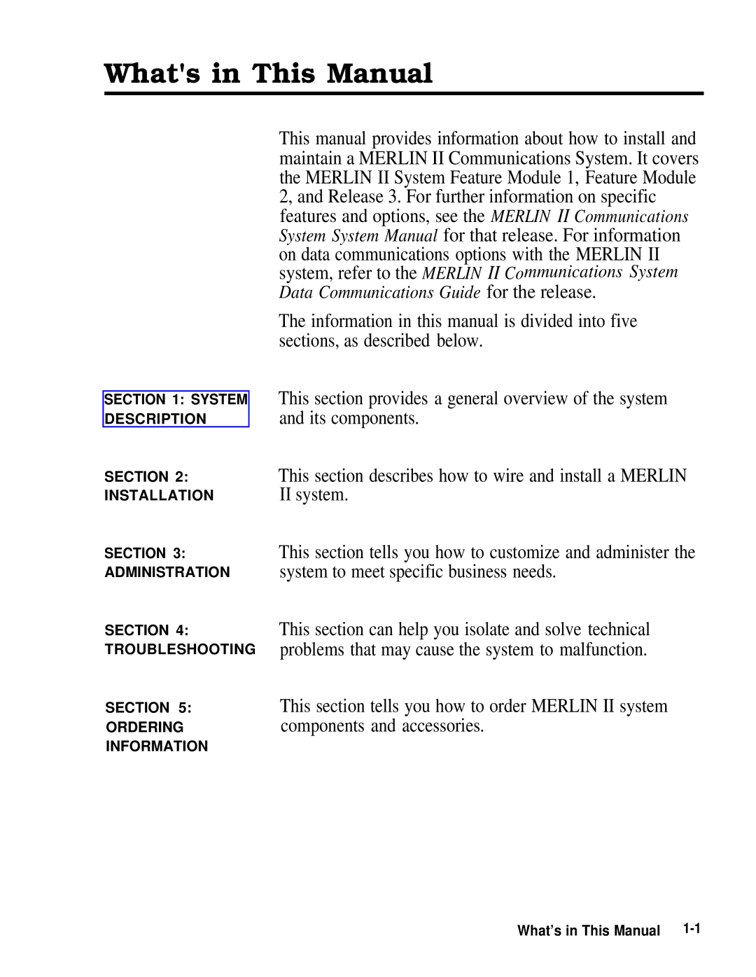 AT&T 518-600-016 manual Whats in This Manual 