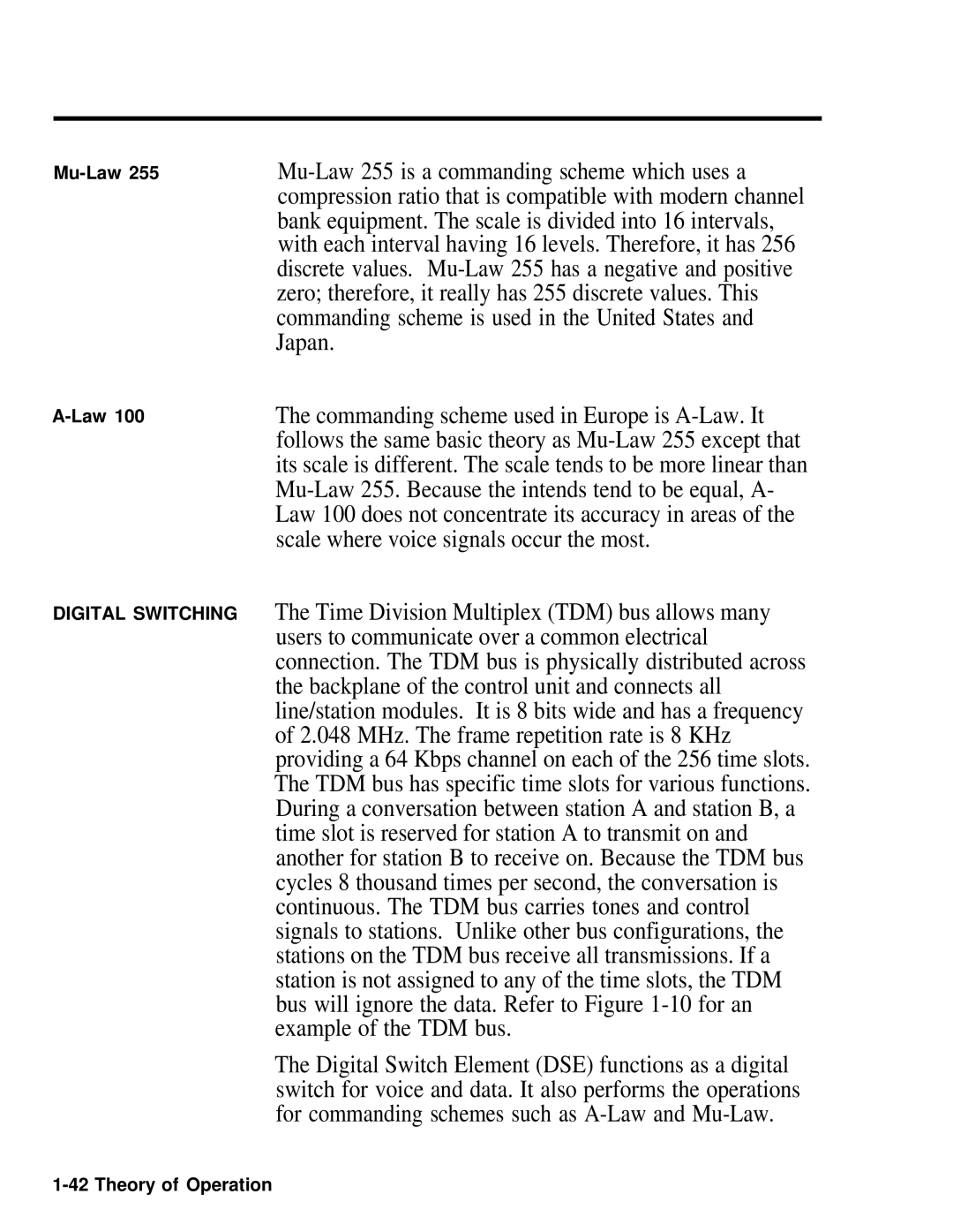 AT&T 518-600-016 manual Mu-Law 