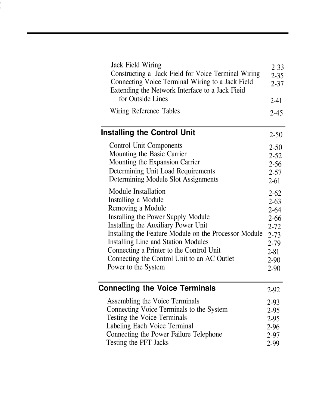 AT&T 518-600-016 manual Installing the Control Unit 