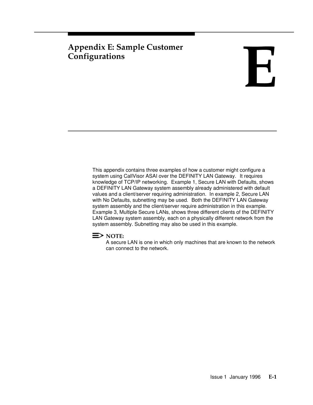 AT&T 555-230-223 manual Appendix E Sample Customer Configurations 