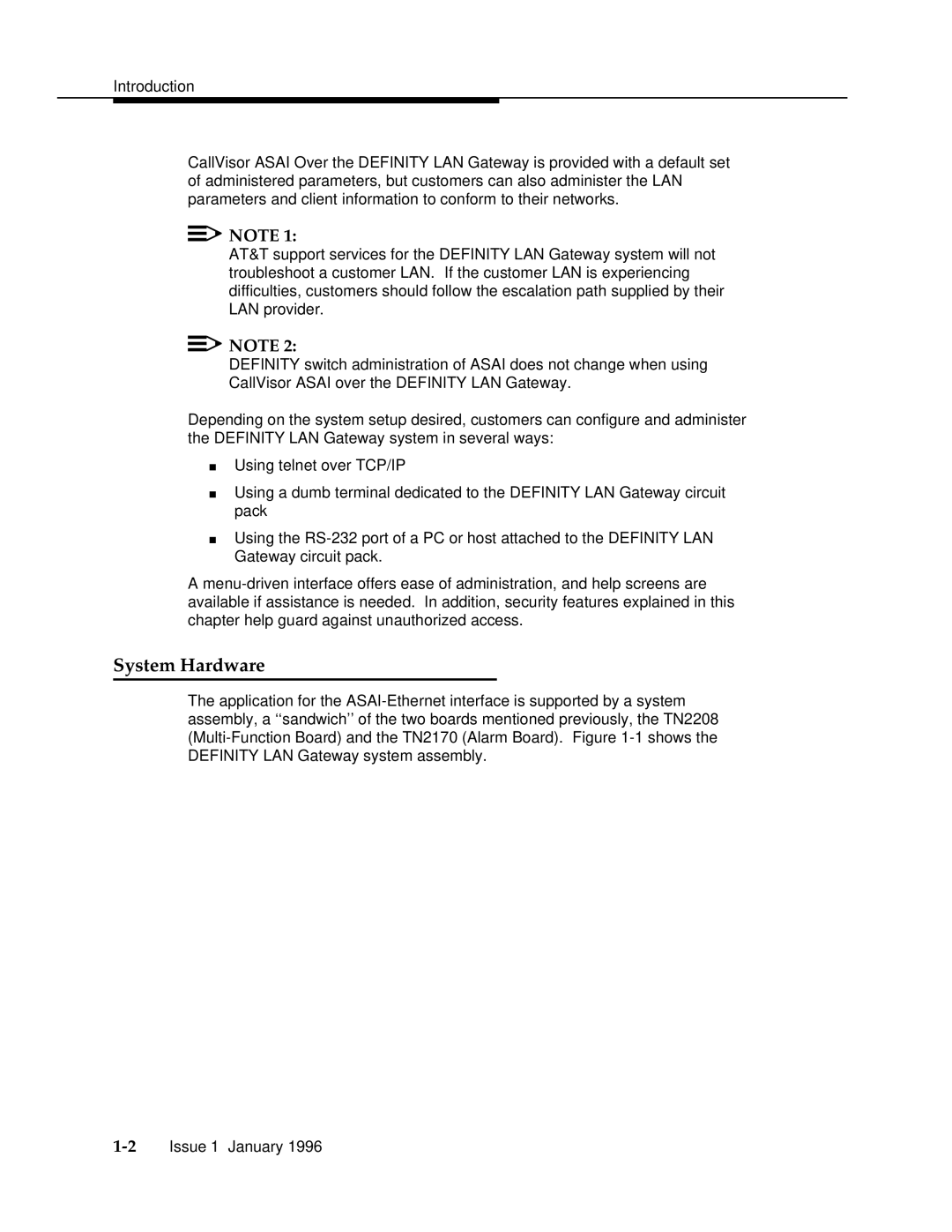 AT&T 555-230-223 manual System Hardware 