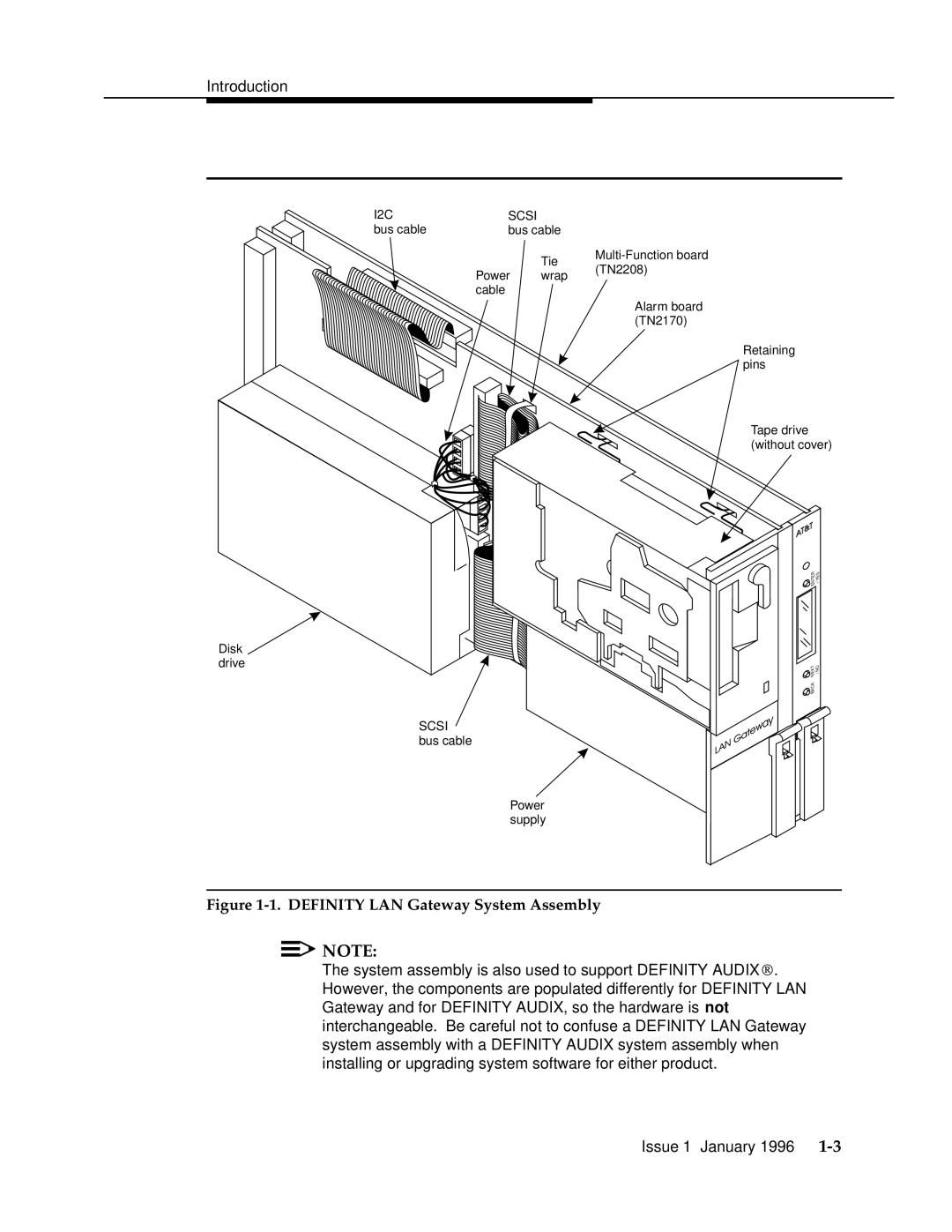 AT&T 555-230-223 manual Definity LAN Gateway System Assembly 