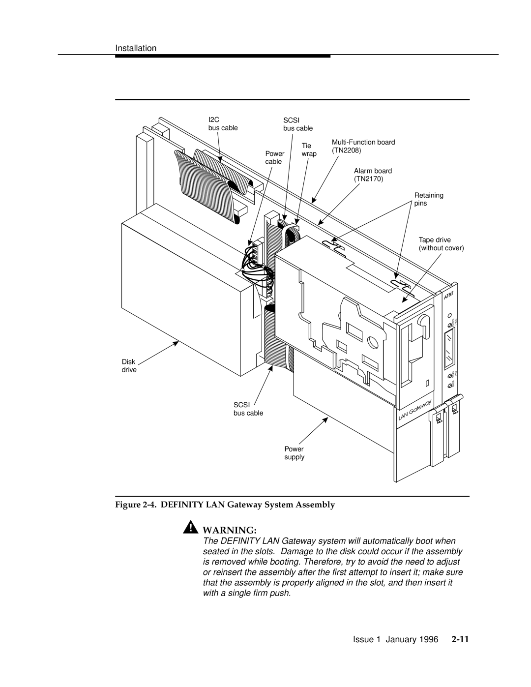 AT&T 555-230-223 manual Definity LAN Gateway System Assembly 