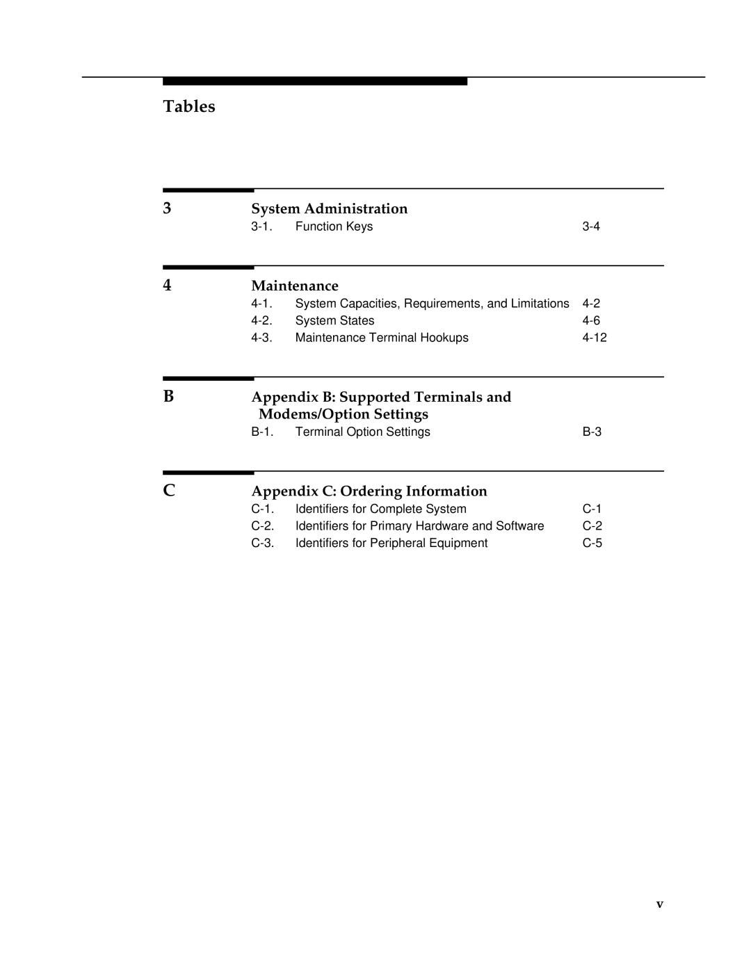 AT&T 555-230-223 manual Tables, Appendix B Supported Terminals and Modems/Option Settings 