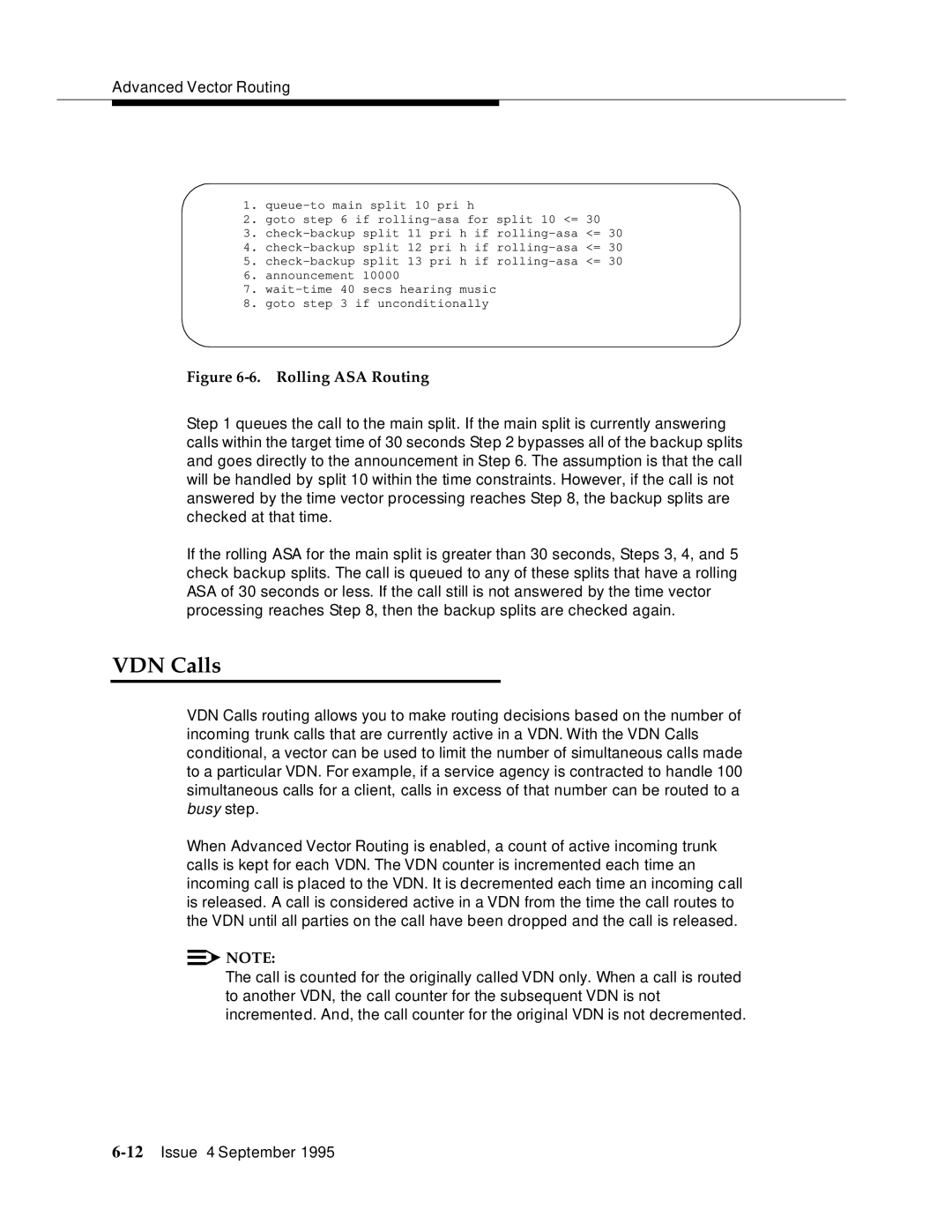 AT&T 555-230-520 manual VDN Calls, Rolling ASA Routing 