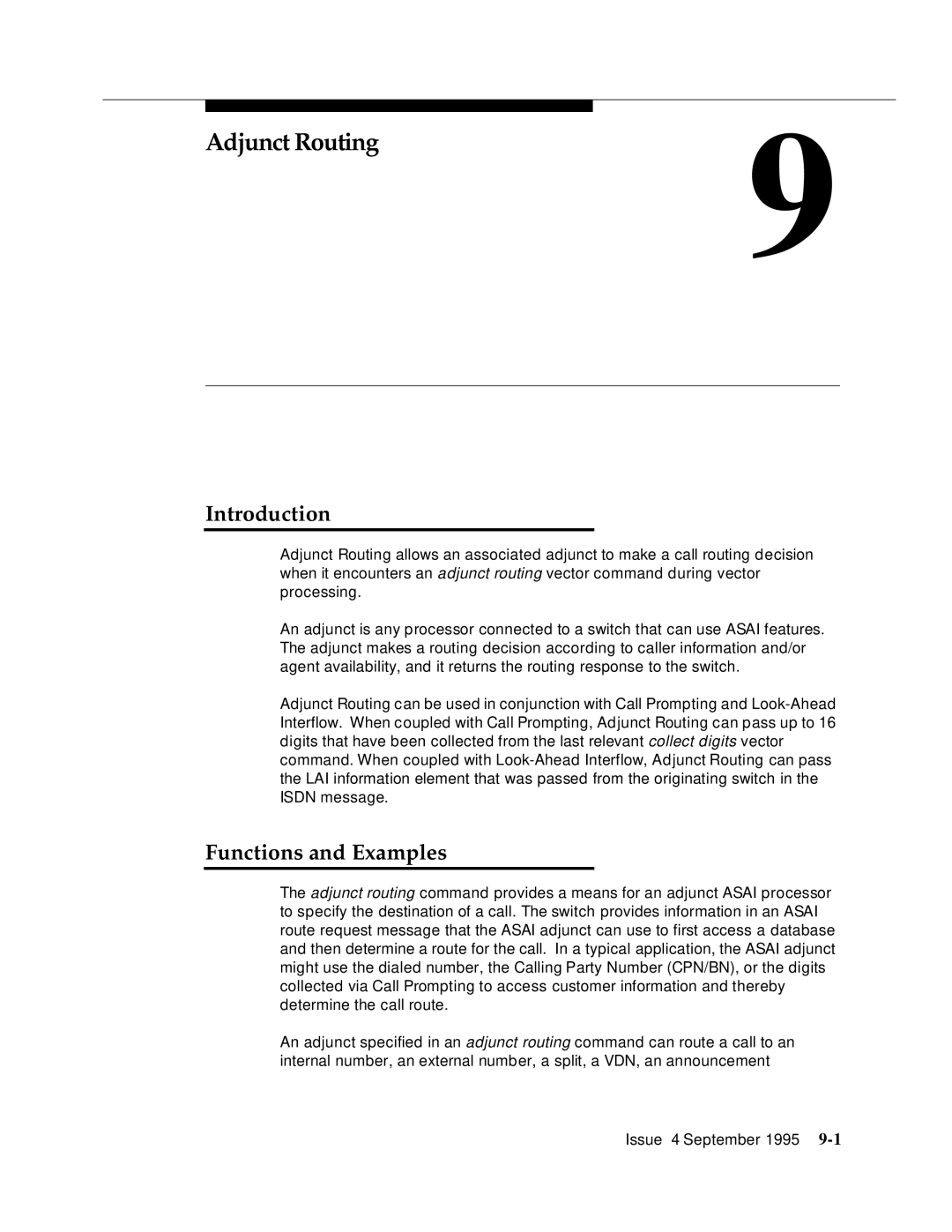 AT&T 555-230-520 manual Adjunct Routing, Introduction 