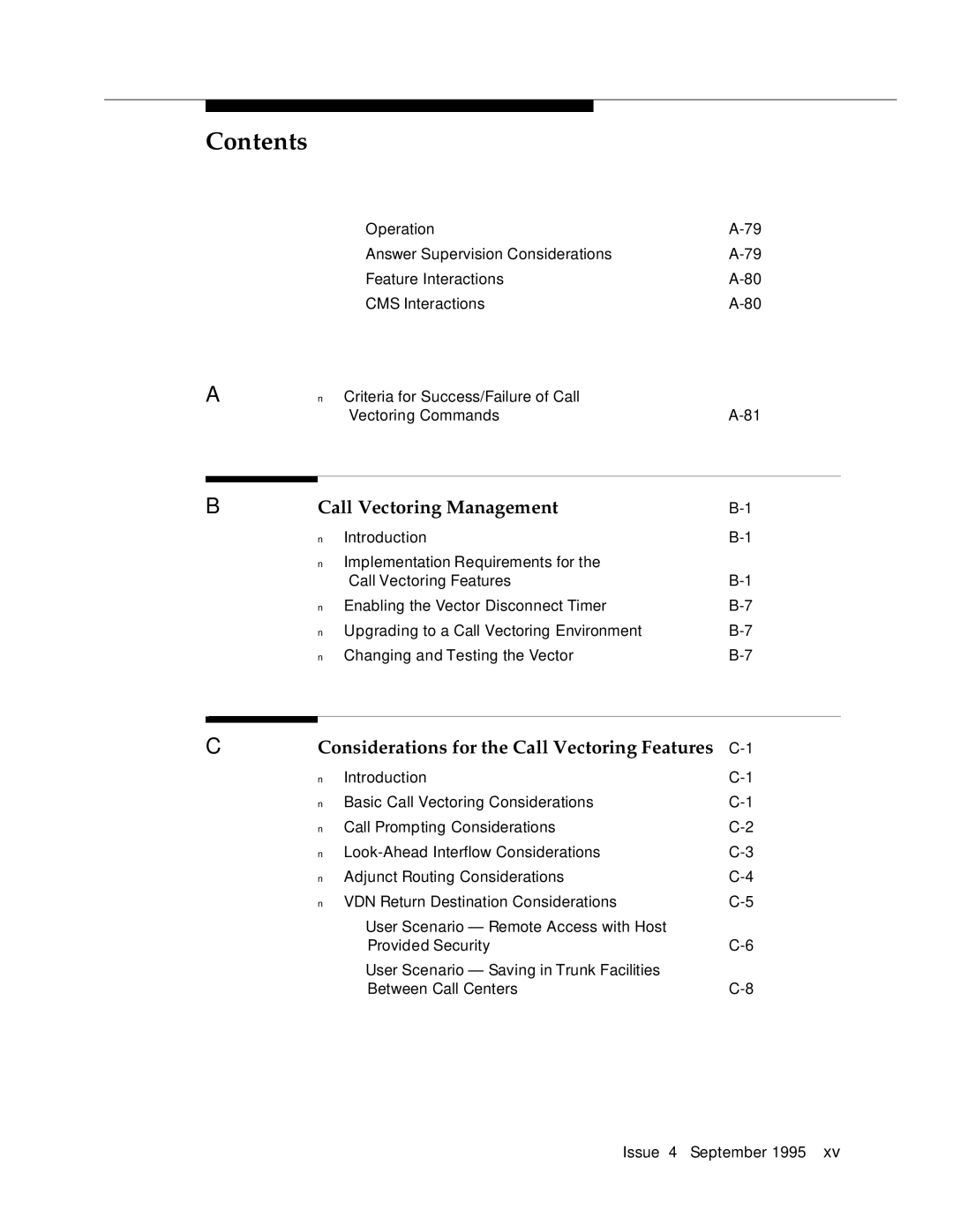 AT&T 555-230-520 manual Call Vectoring Management 