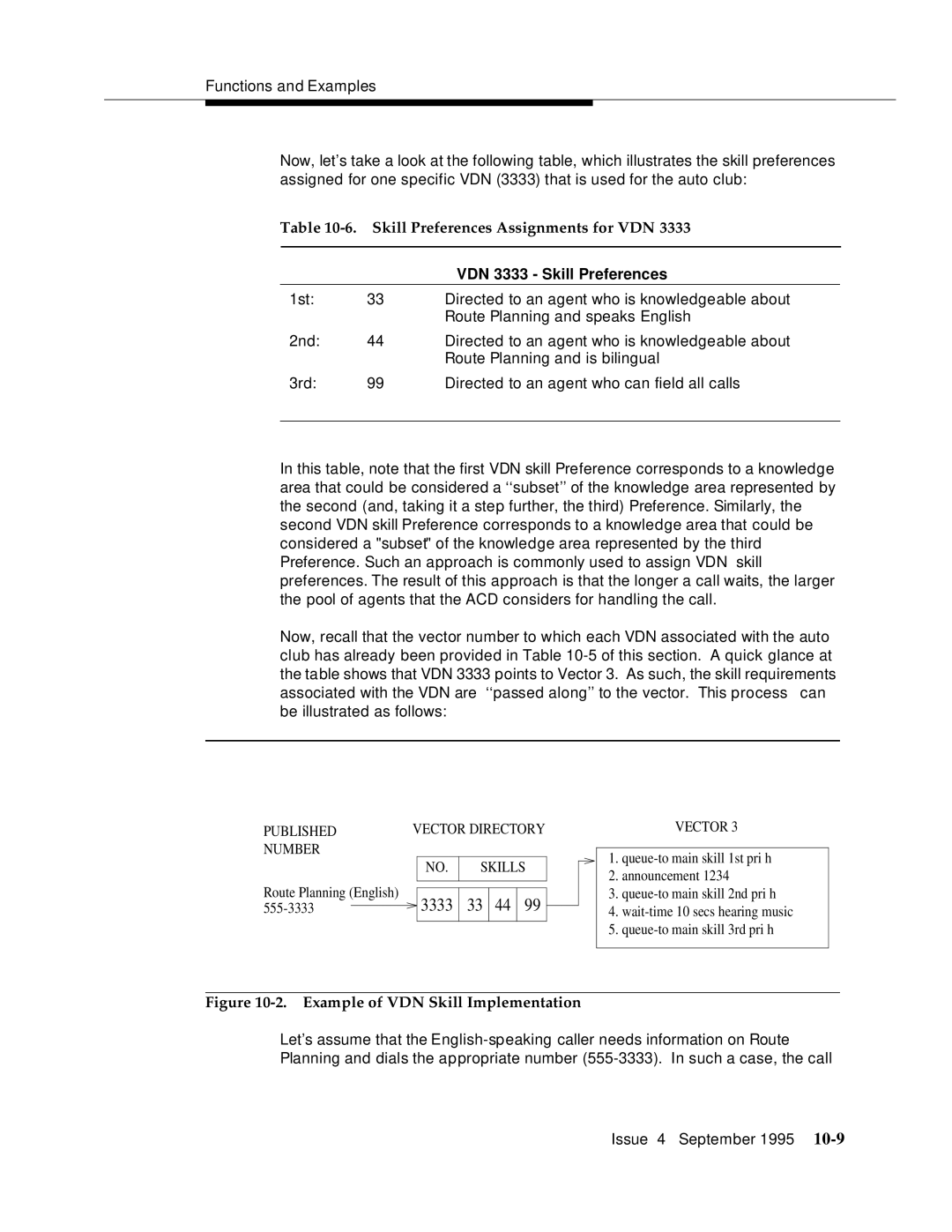 AT&T 555-230-520 manual Skill Preferences Assignments for VDN, VDN 3333 Skill Preferences 