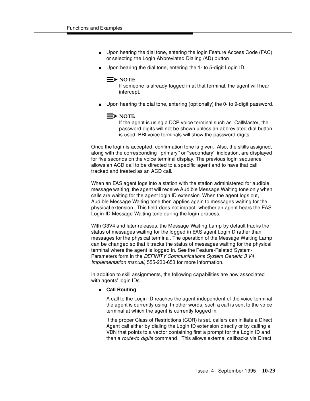 AT&T 555-230-520 manual Call Routing 