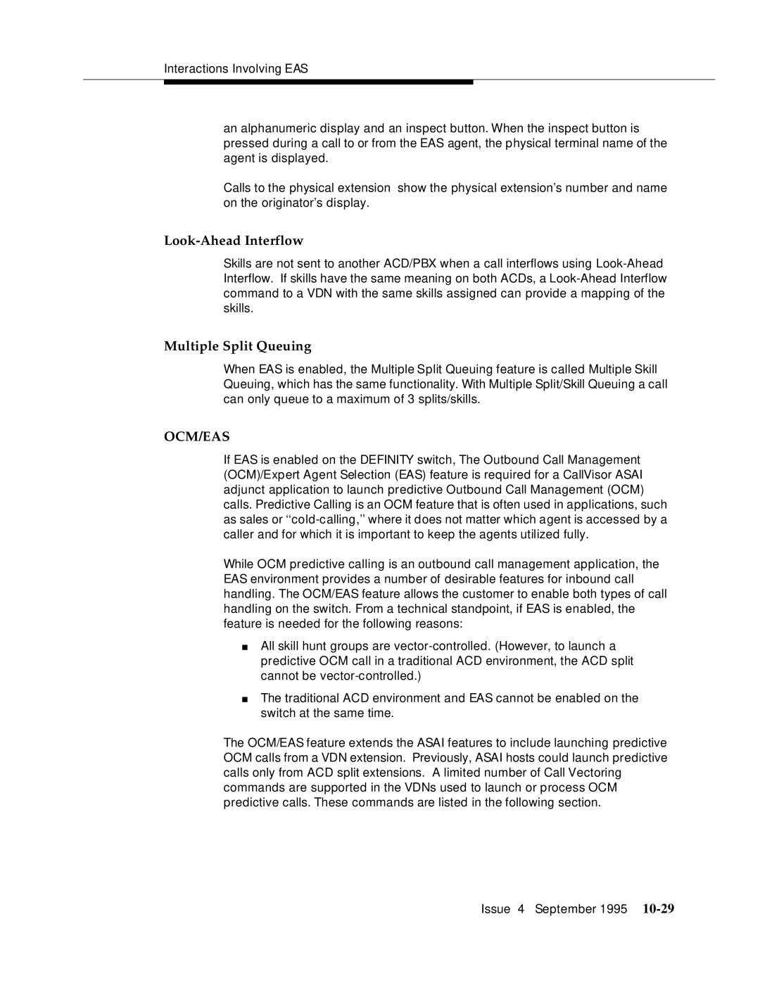 AT&T 555-230-520 manual Look-Ahead Interflow, Ocm/Eas 