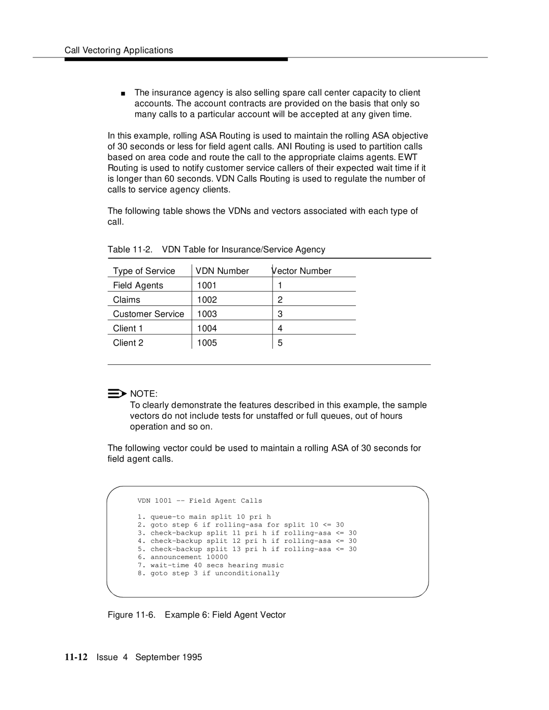 AT&T 555-230-520 manual Example 6 Field Agent Vector 