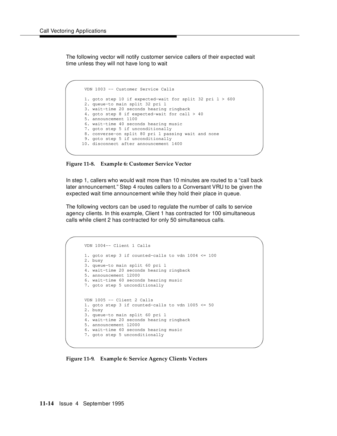 AT&T 555-230-520 manual Example 6 Customer Service Vector 