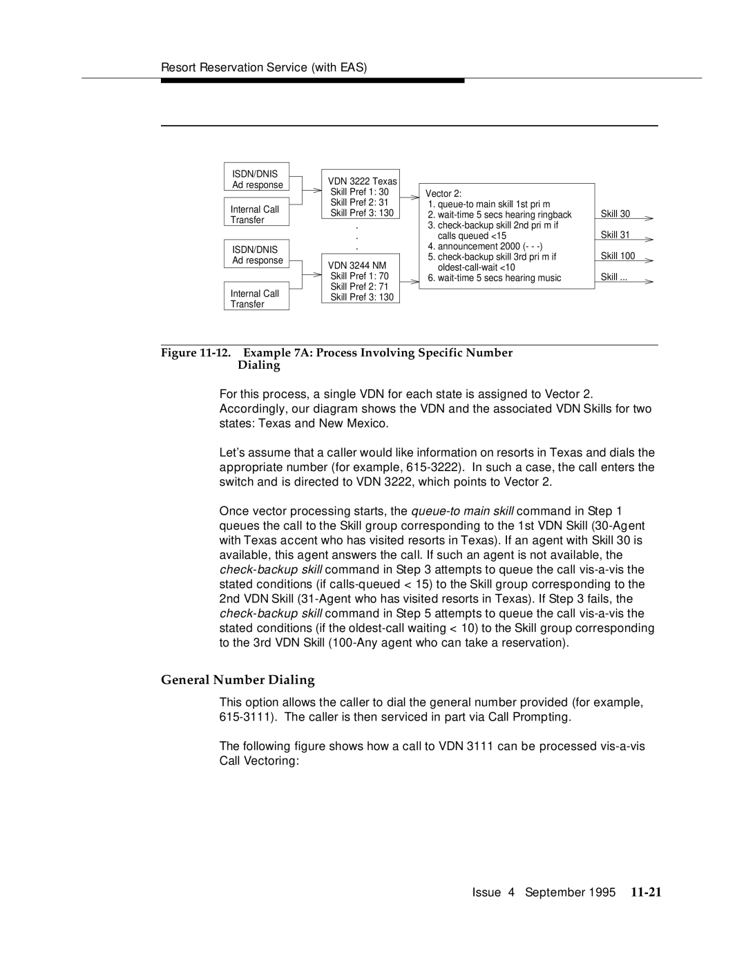 AT&T 555-230-520 manual General Number Dialing, Example 7A Process Involving Specific Number Dialing 