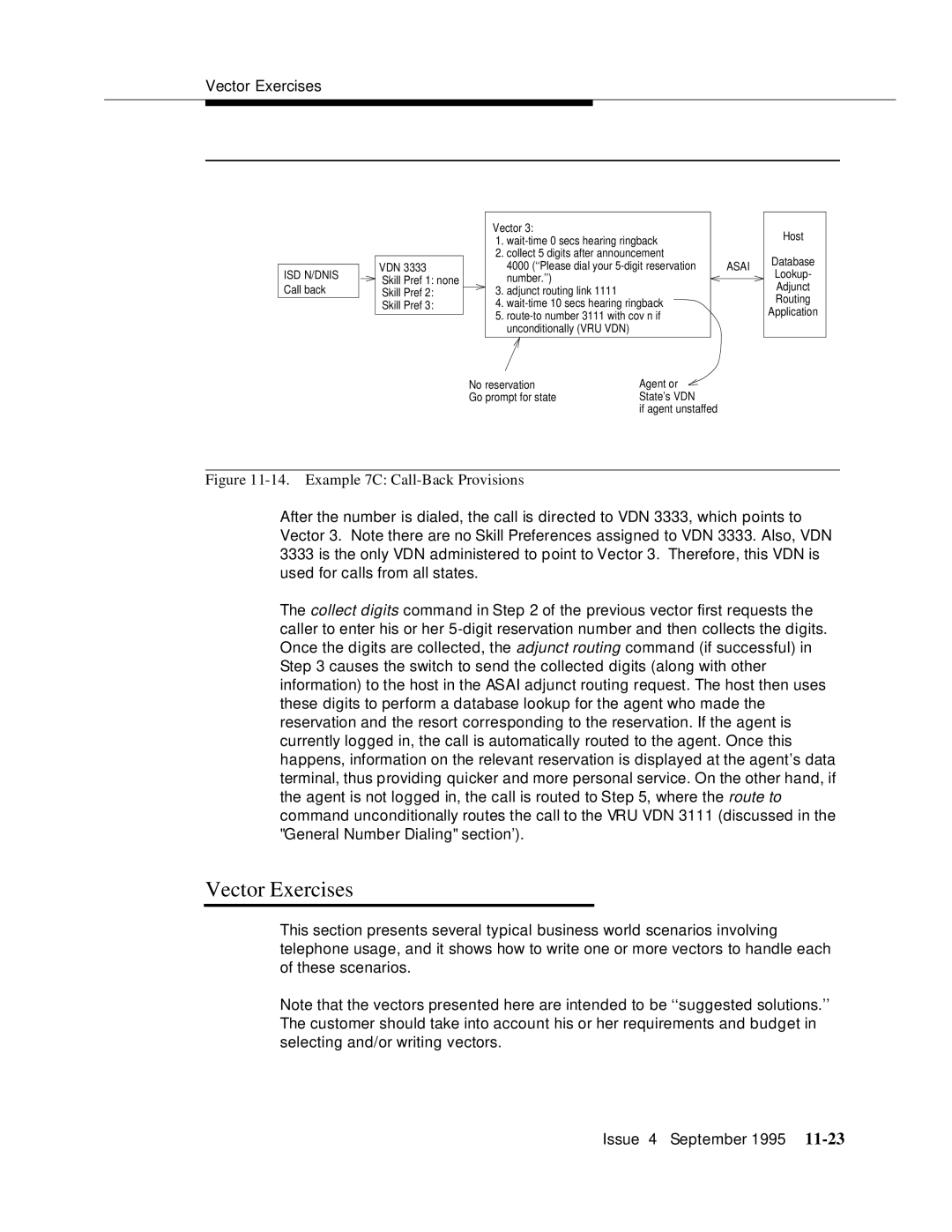 AT&T 555-230-520 manual Vector Exercises, Example 7C Call-Back Provisions 