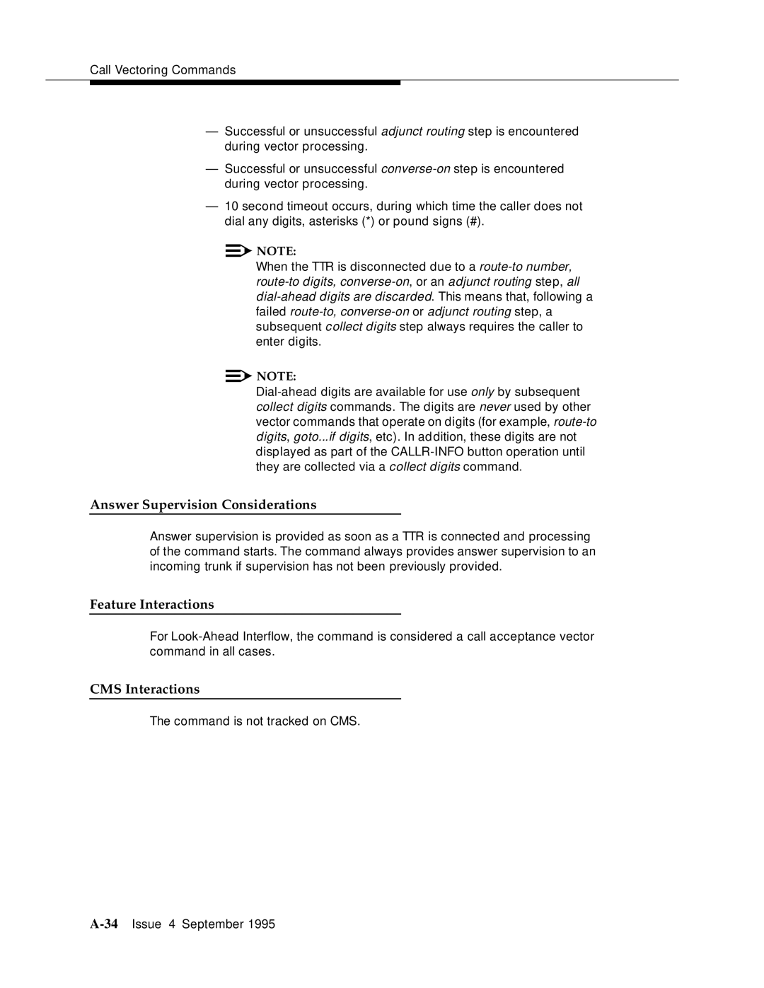 AT&T 555-230-520 manual Command is not tracked on CMS 34Issue 4 September 