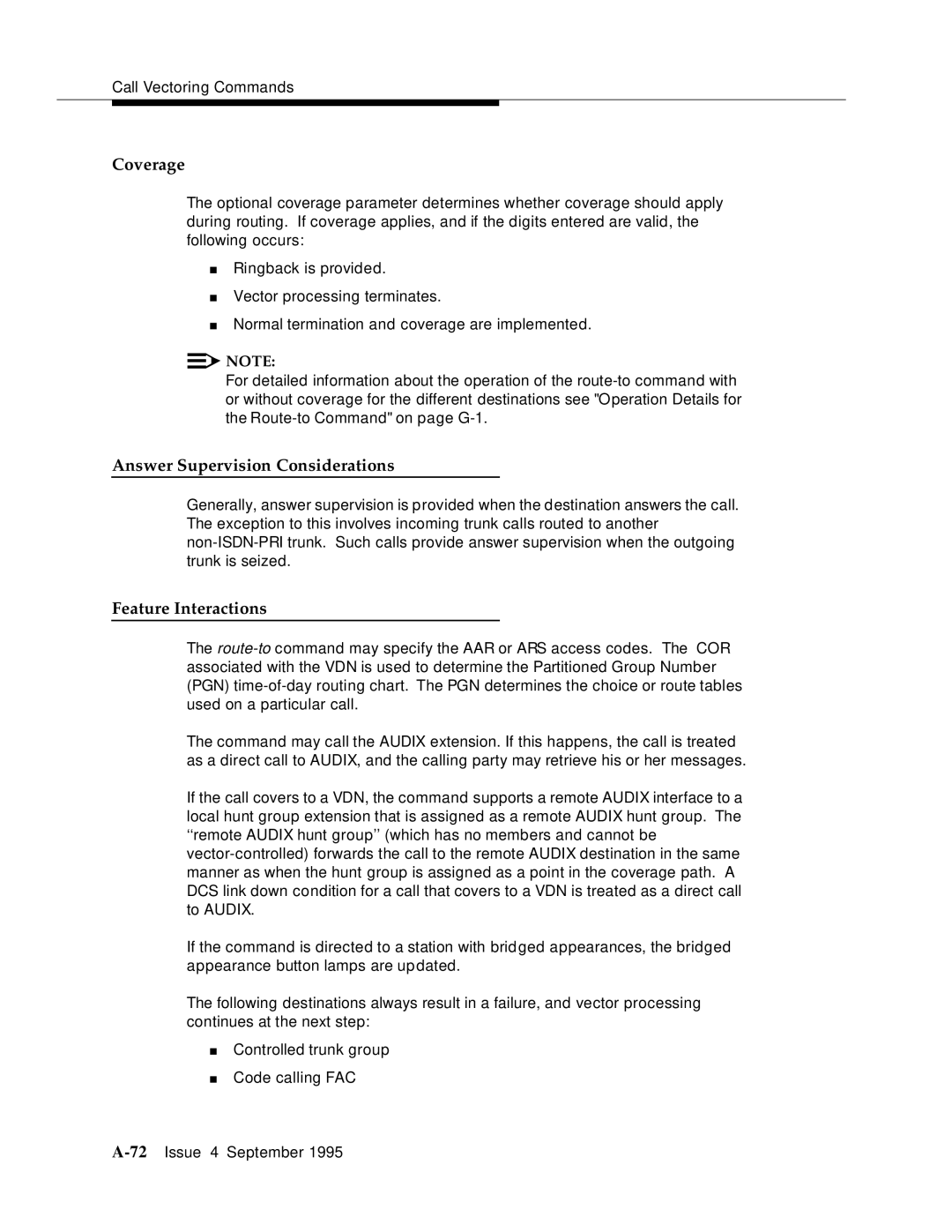 AT&T 555-230-520 manual Coverage, Answer Supervision Considerations 