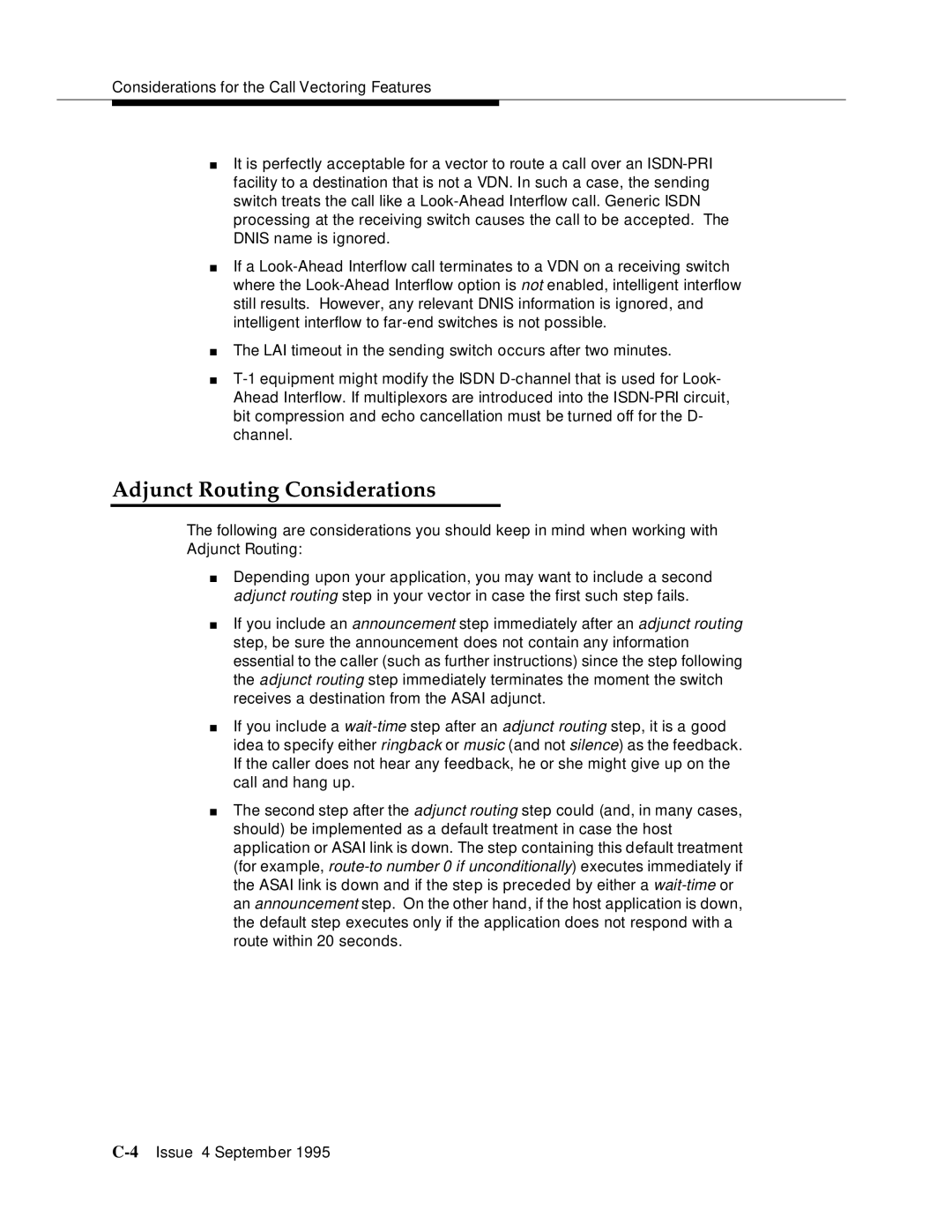 AT&T 555-230-520 manual Adjunct Routing Considerations 