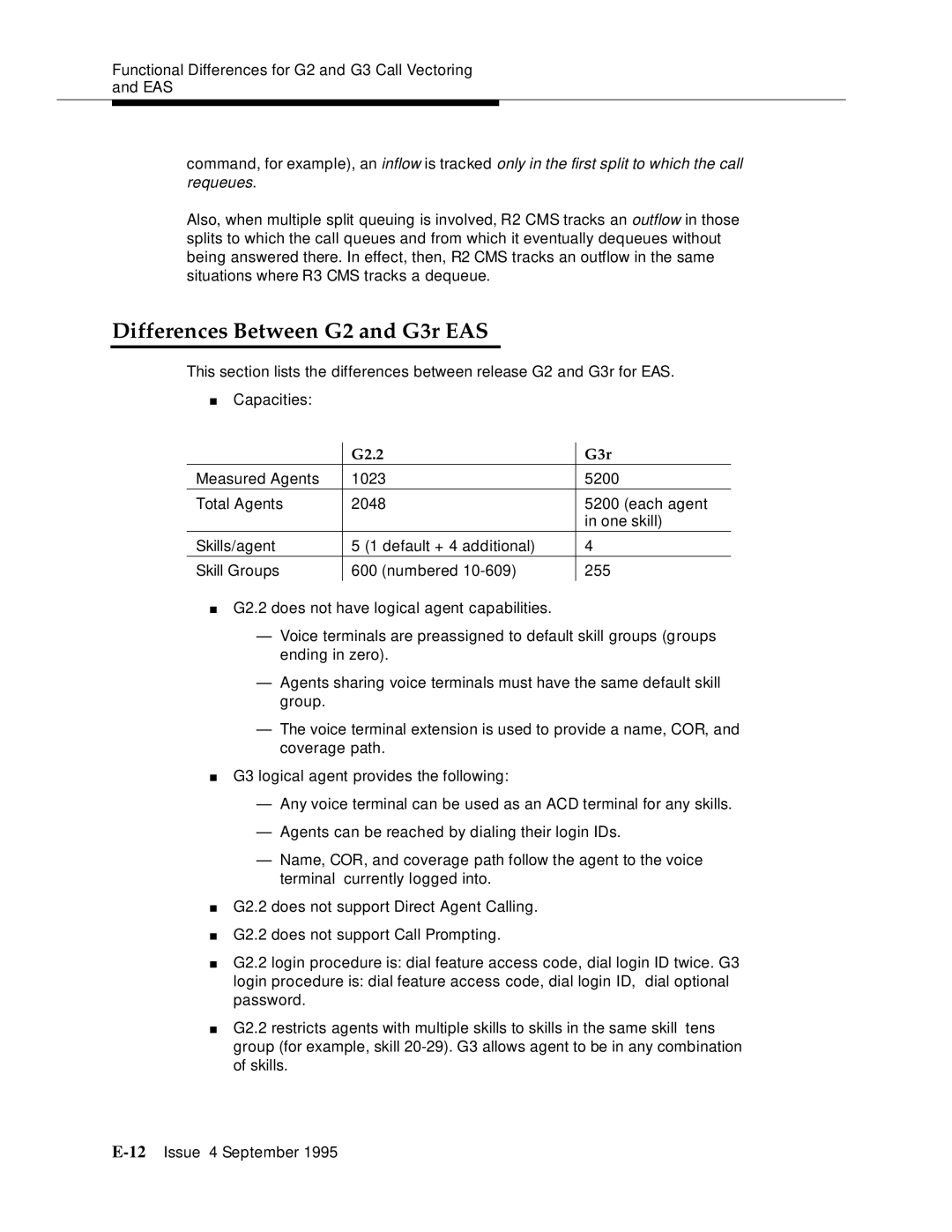 AT&T 555-230-520 manual Differences Between G2 and G3r EAS, G2.2 G3r 