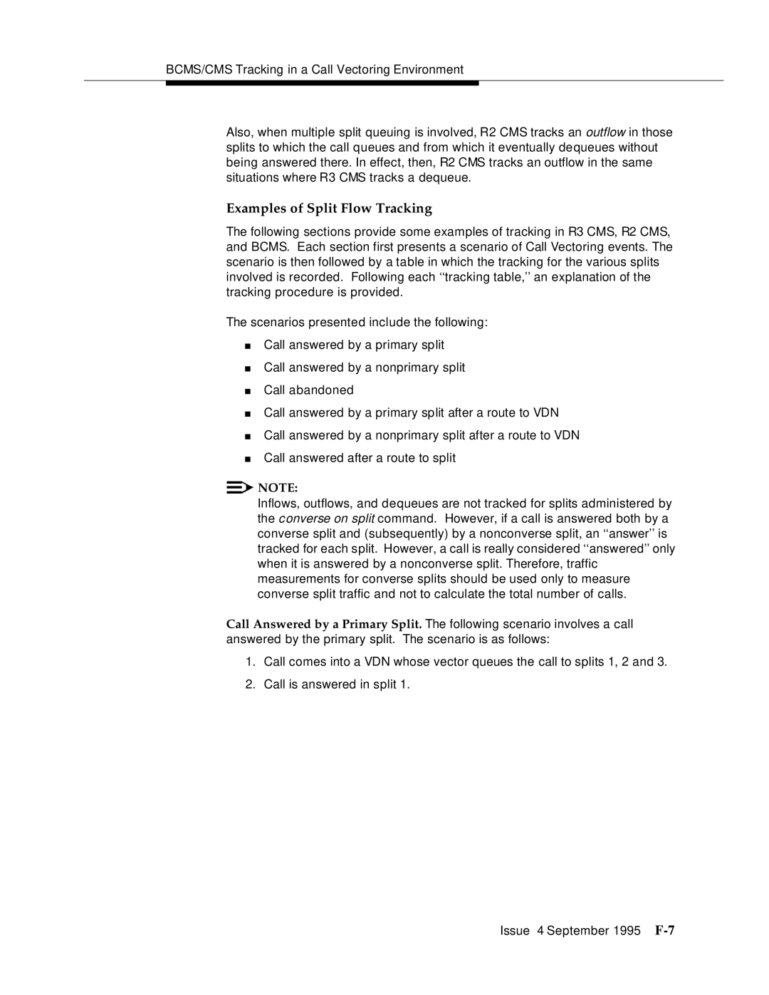 AT&T 555-230-520 manual Examples of Split Flow Tracking 