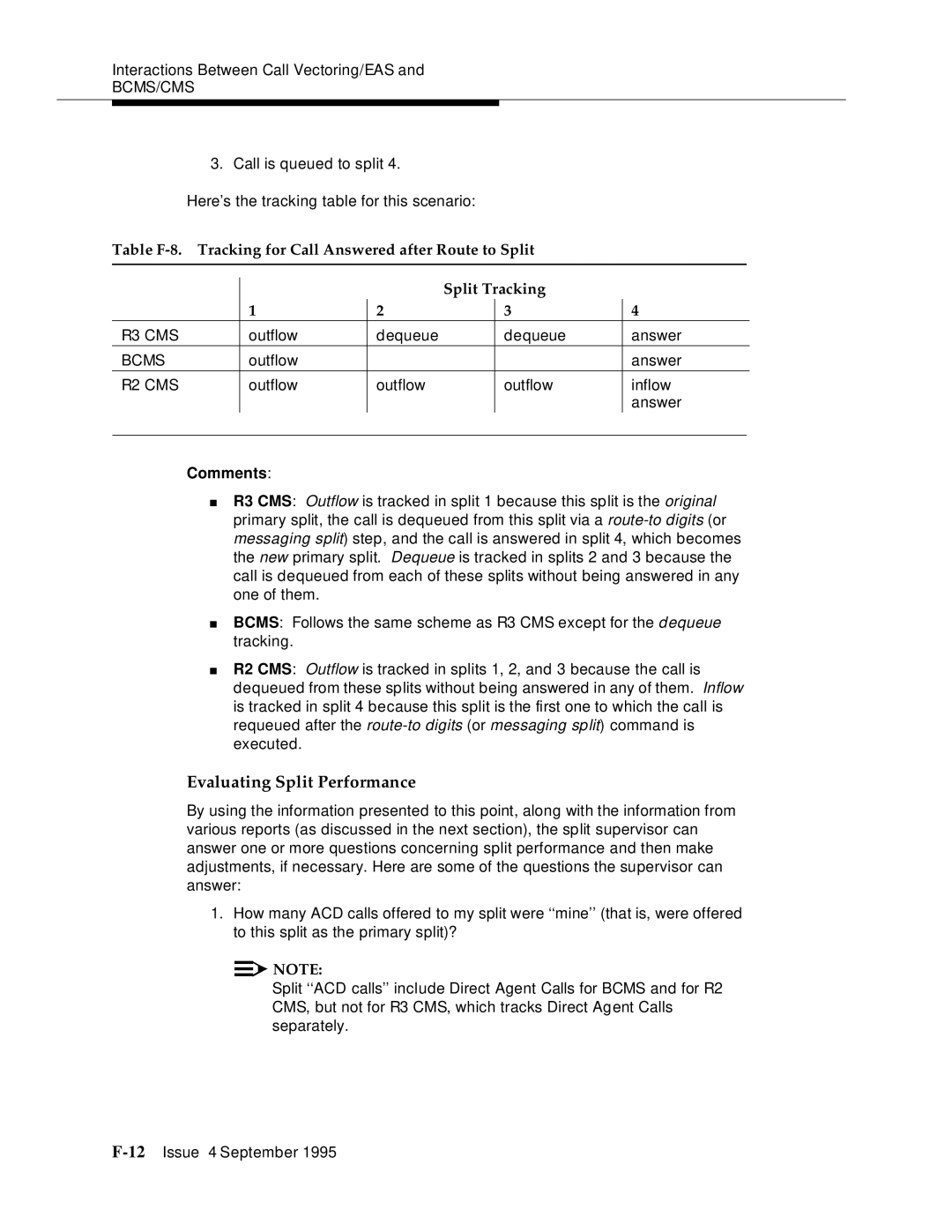 AT&T 555-230-520 manual Evaluating Split Performance 