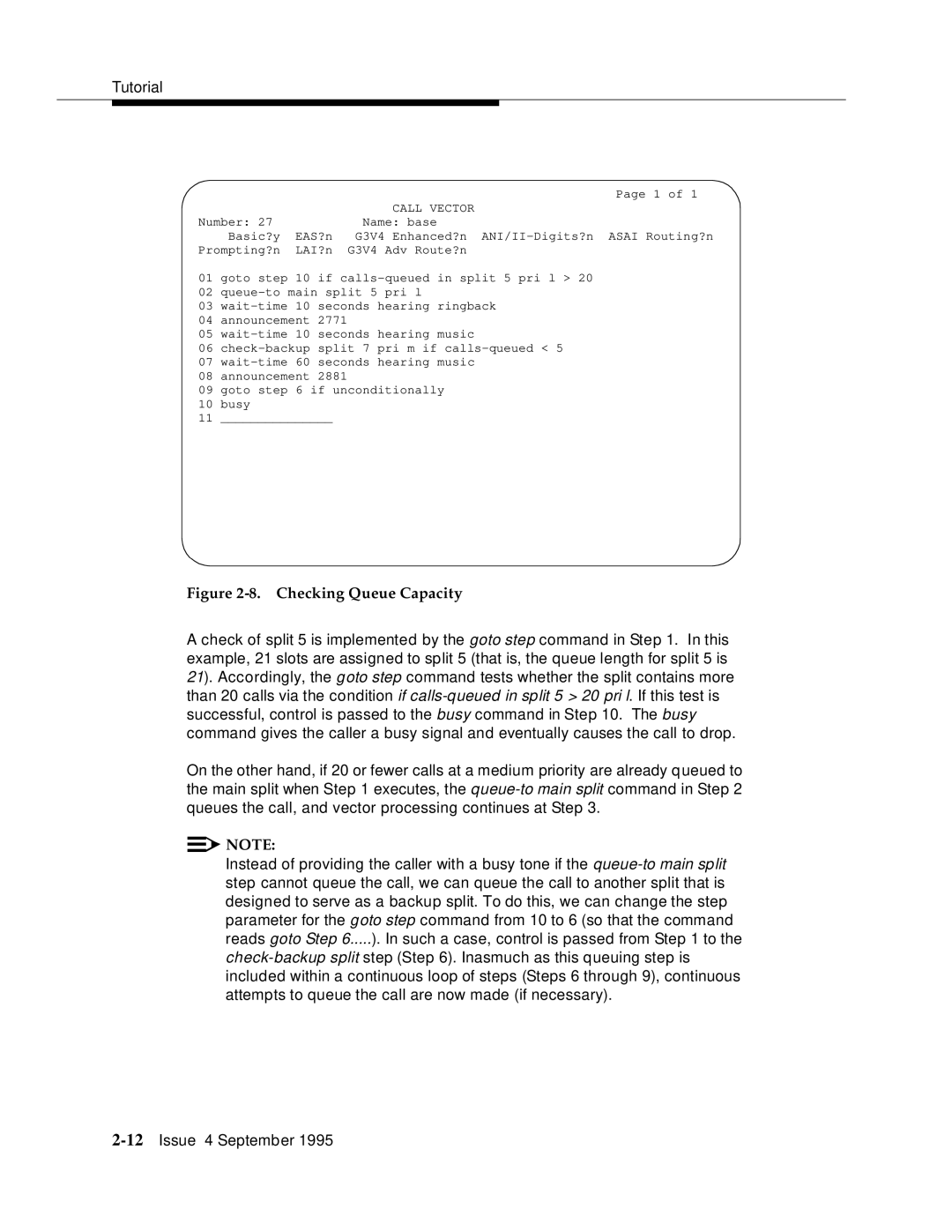 AT&T 555-230-520 manual Checking Queue Capacity 