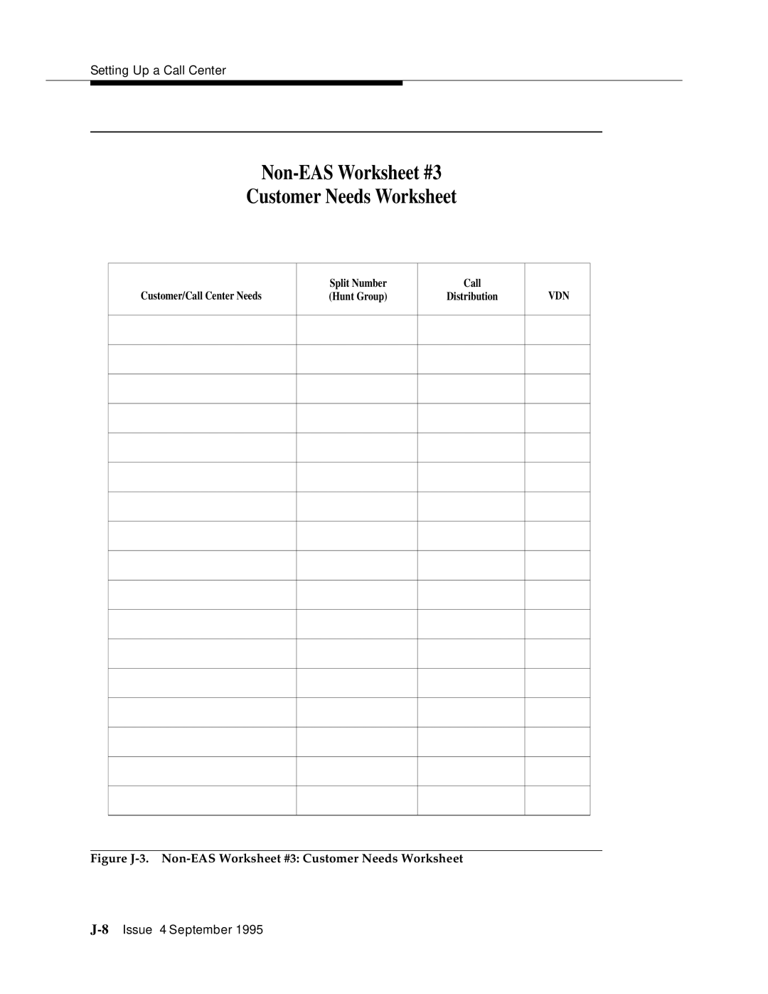 AT&T 555-230-520 manual Non-EAS Worksheet #3 Customer Needs Worksheet 