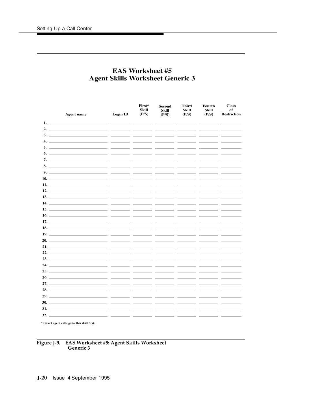 AT&T 555-230-520 manual EAS Worksheet #5 Agent Skills Worksheet Generic 