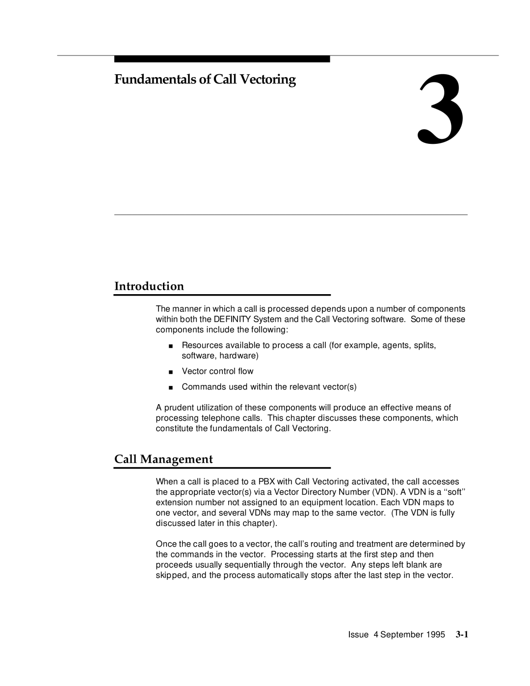 AT&T 555-230-520 manual Fundamentals of Call Vectoring, Call Management 