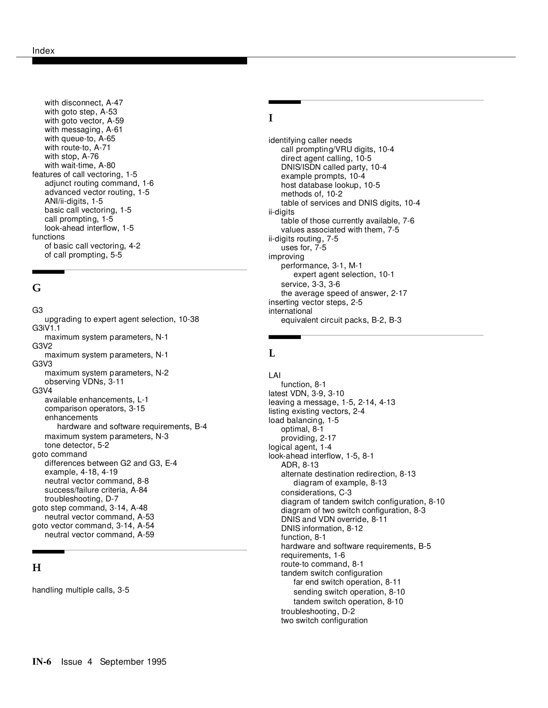 AT&T 555-230-520 manual IN-6Issue 4 September 