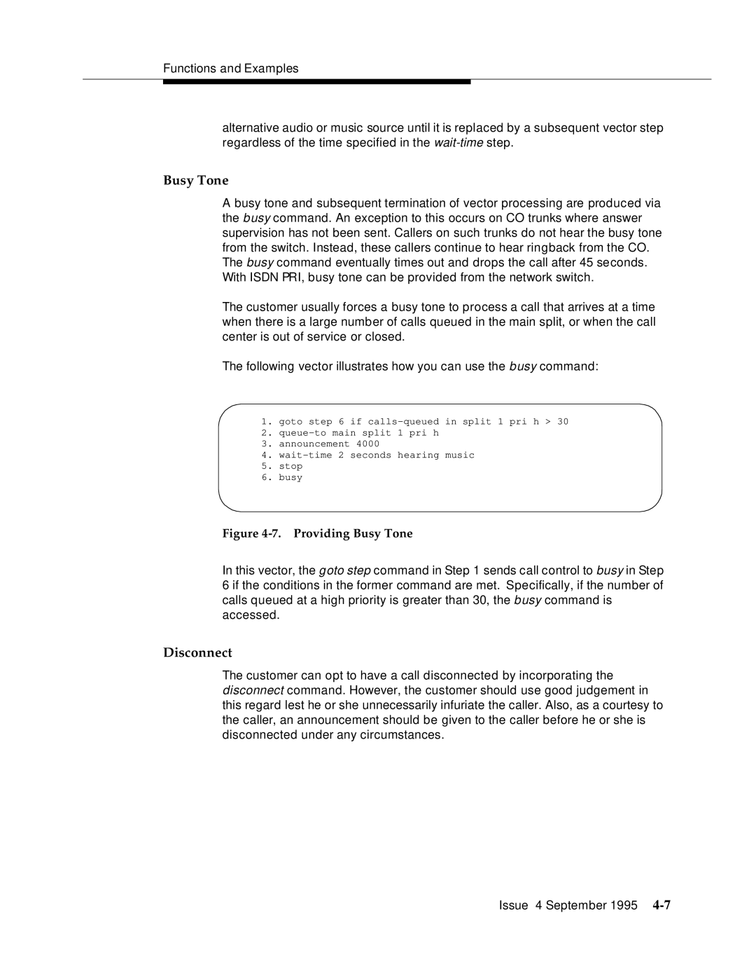 AT&T 555-230-520 manual Busy Tone, Disconnect 