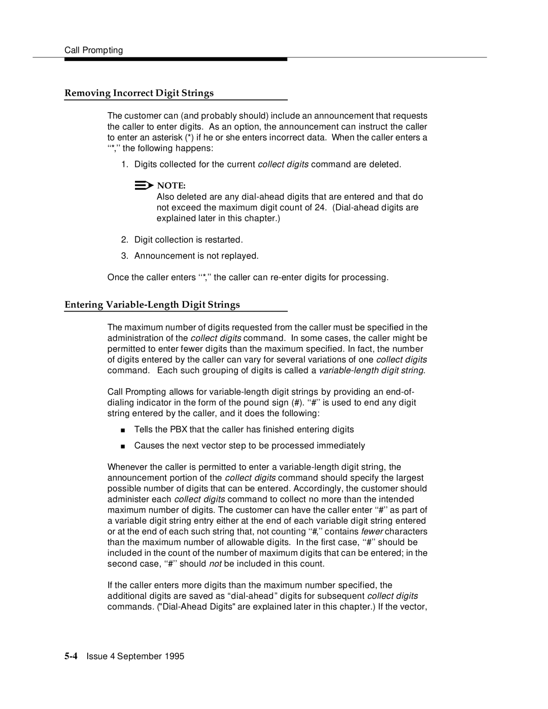 AT&T 555-230-520 manual Removing Incorrect Digit Strings, Entering Variable-Length Digit Strings 