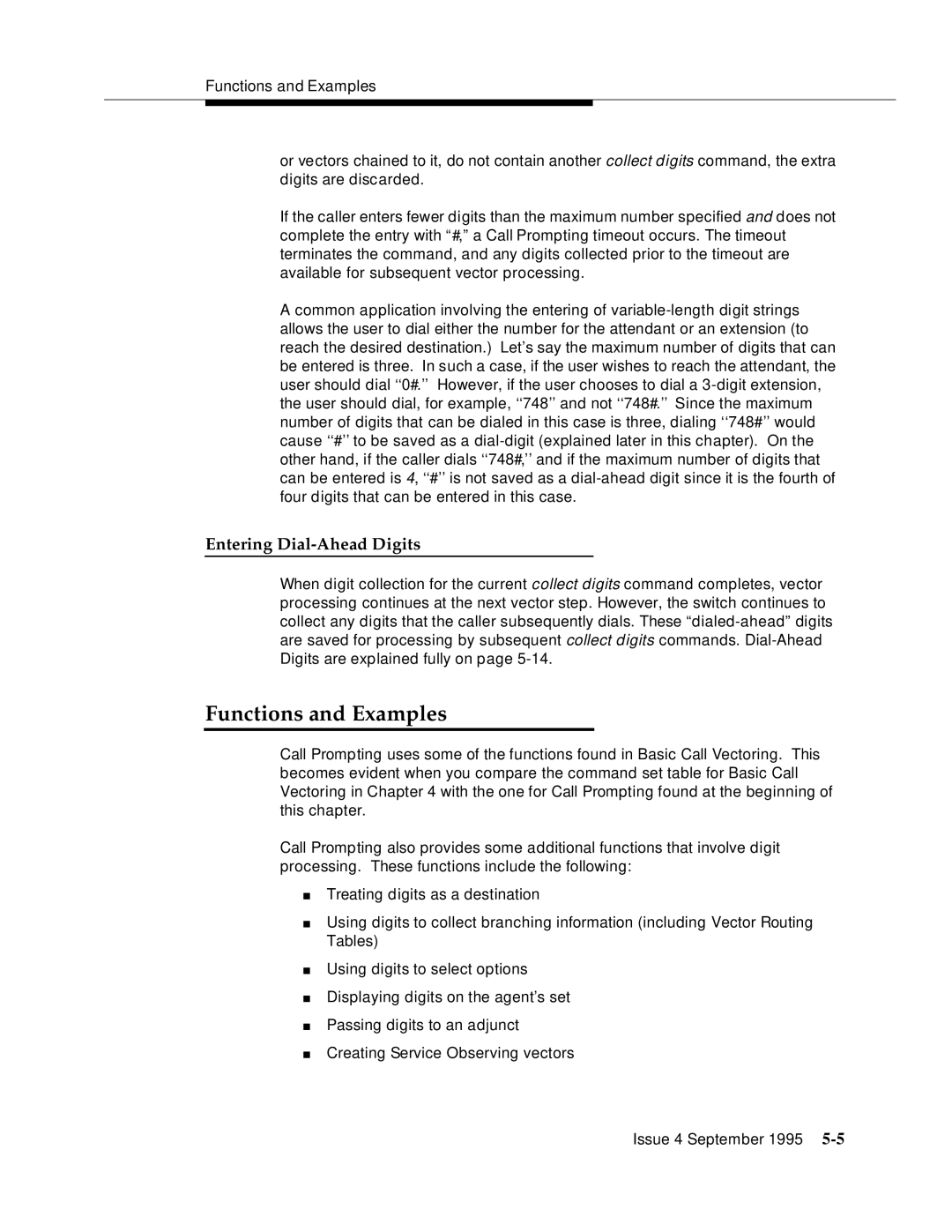 AT&T 555-230-520 manual Functions and Examples, Entering Dial-Ahead Digits 