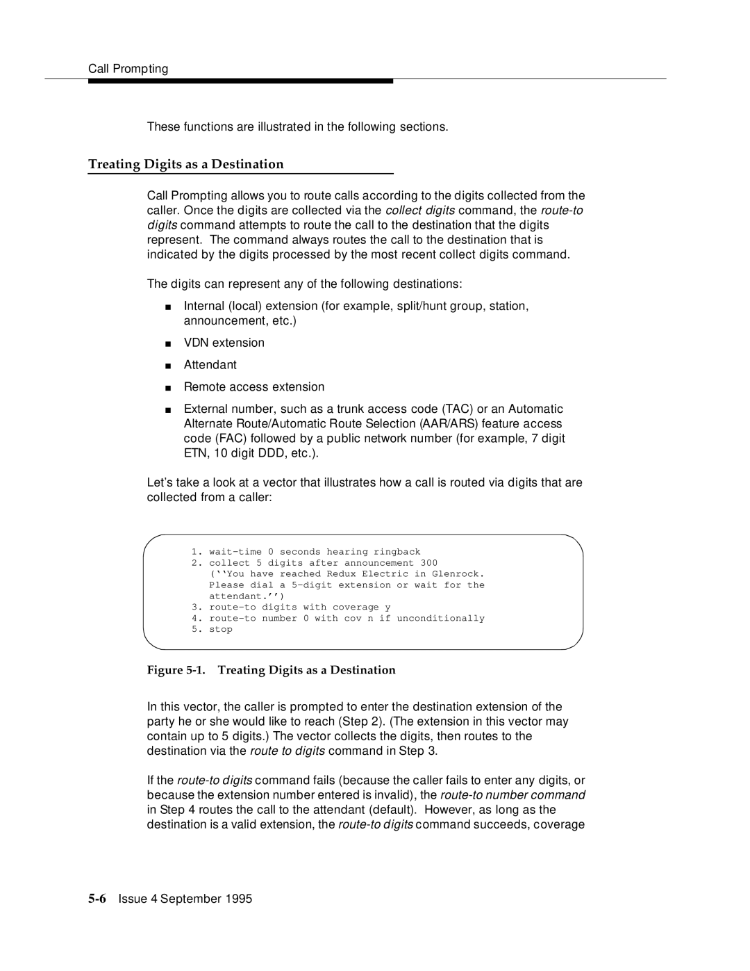 AT&T 555-230-520 manual Treating Digits as a Destination 