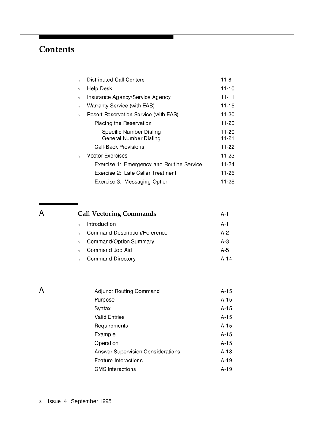 AT&T 555-230-520 manual Call Vectoring Commands 