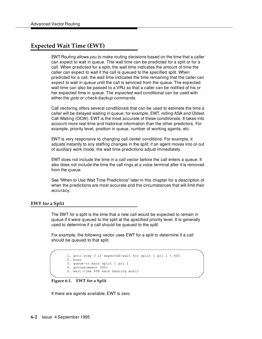 AT&T 555-230-520 manual Expected Wait Time EWT, EWT for a Split 