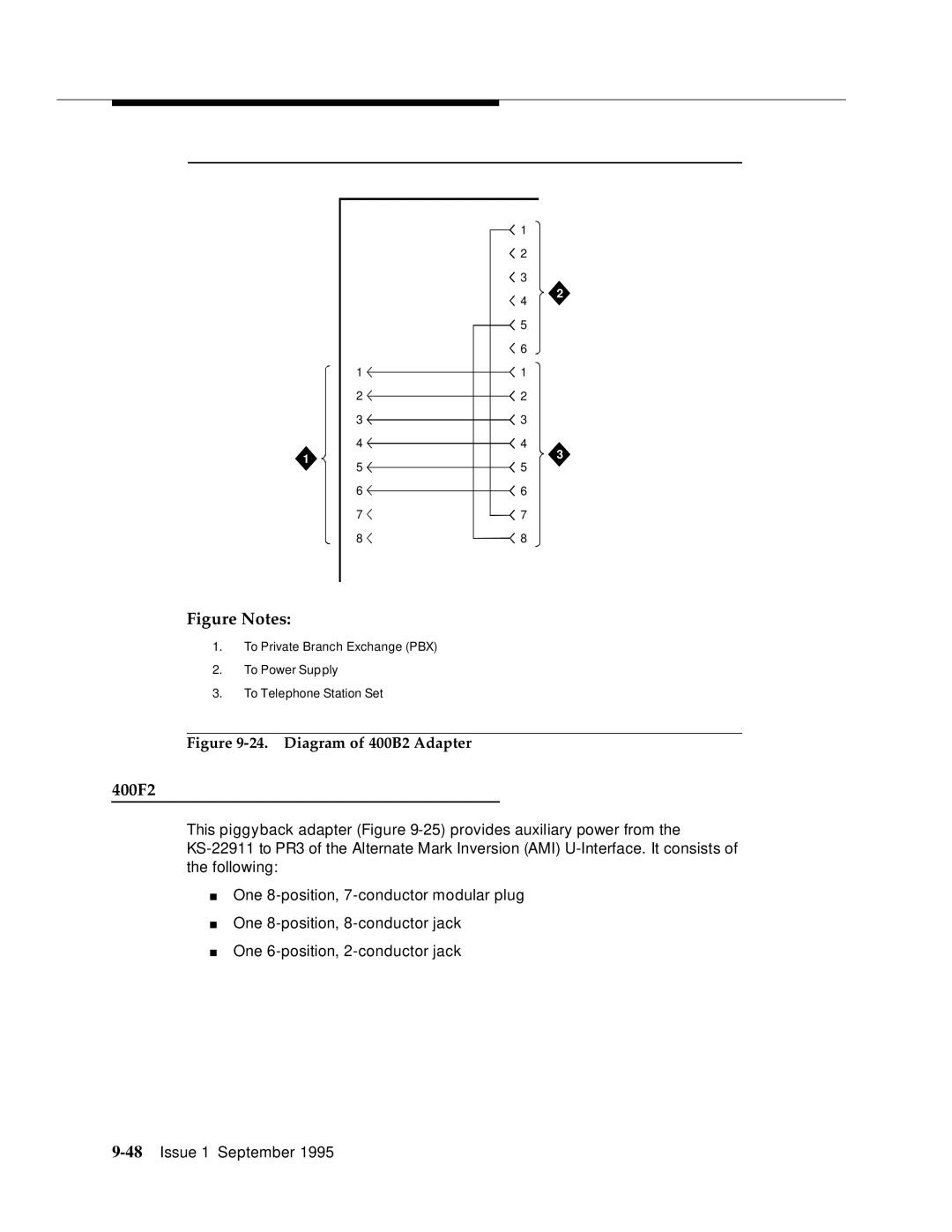 AT&T 555-230-894 manual 400F2, Diagram of 400B2 Adapter 