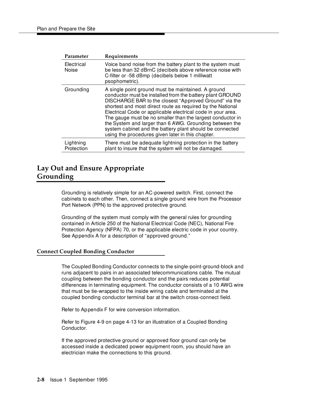 AT&T 555-230-894 manual Lay Out and Ensure Appropriate Grounding, Connect Coupled Bonding Conductor 