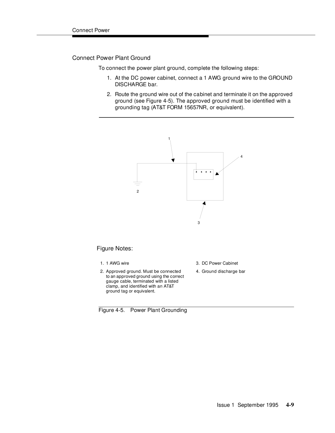 AT&T 555-230-894 manual Connect Power Plant Ground, Power Plant Grounding 