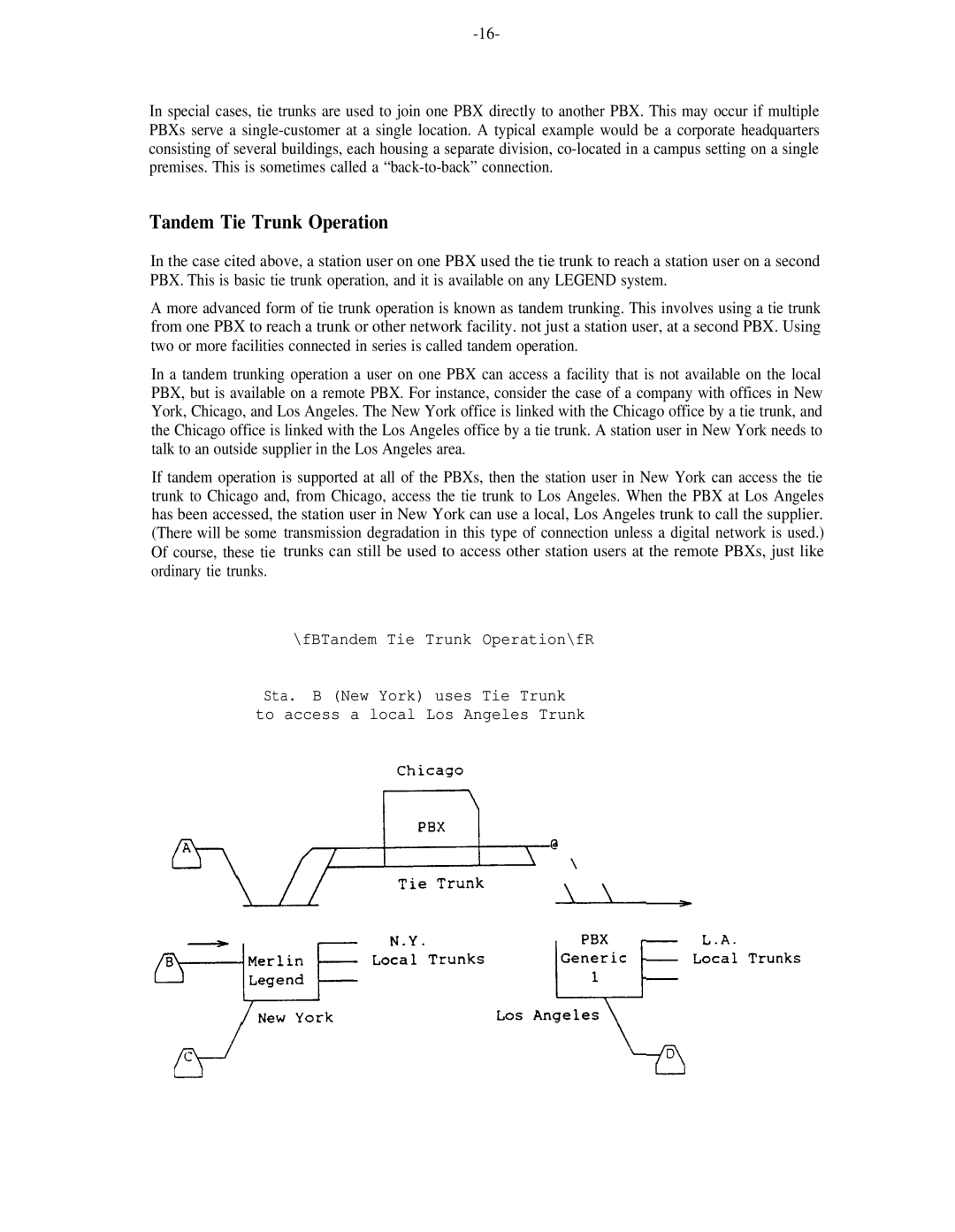 AT&T 555-600-736 manual Tandem Tie Trunk Operation 