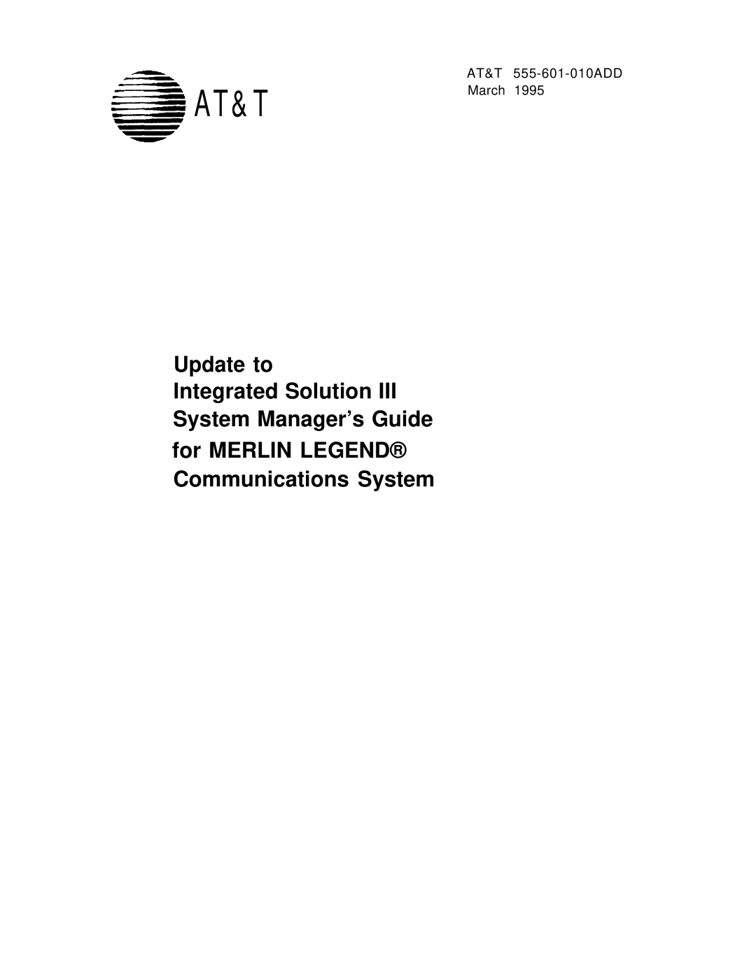 AT&T 555-601-010ADD manual At&T 