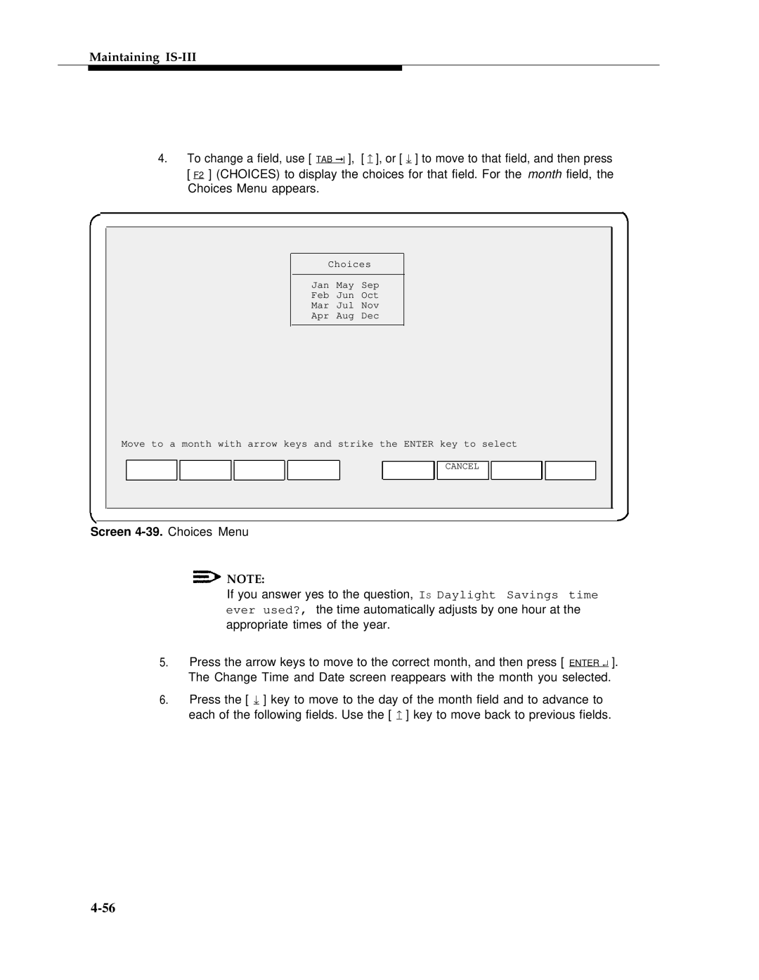 AT&T 555-601-010ADD manual Screen 4-39. Choices Menu 