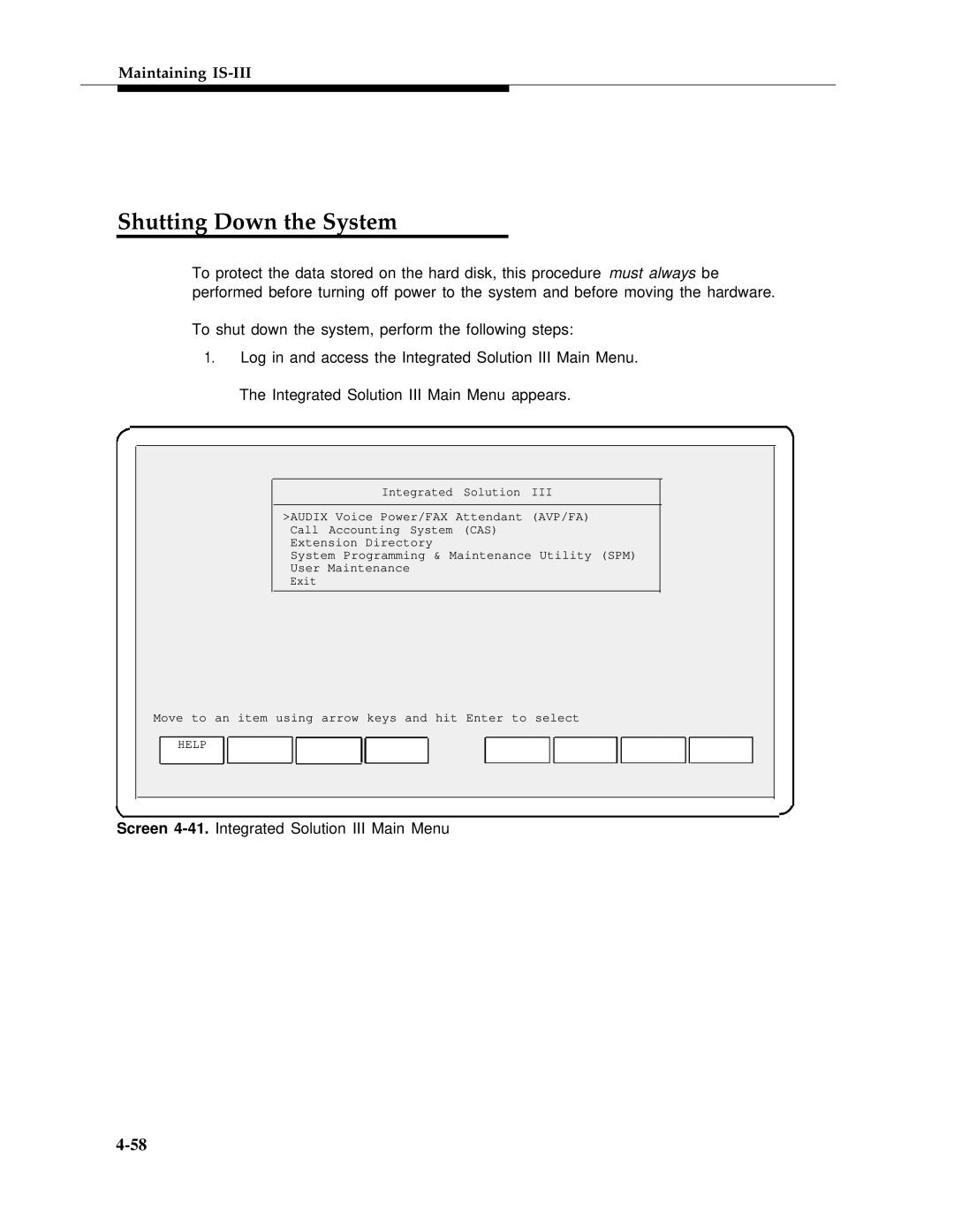 AT&T 555-601-010ADD manual Shutting Down the System 