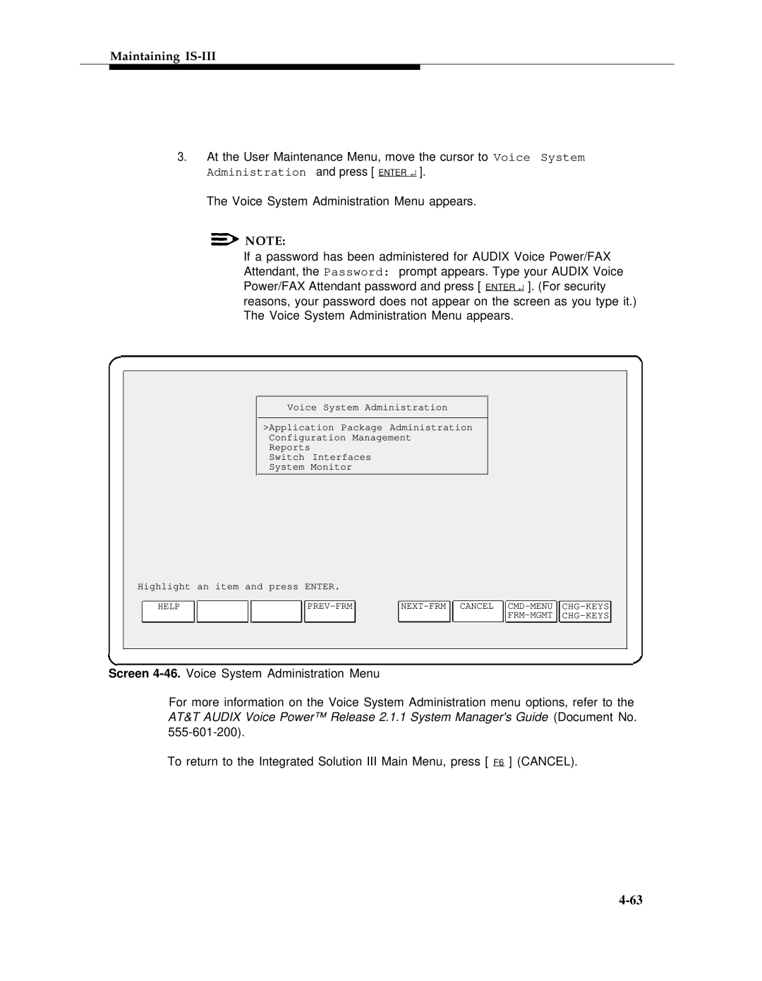 AT&T 555-601-010ADD manual NEXT-FRM Cancel 