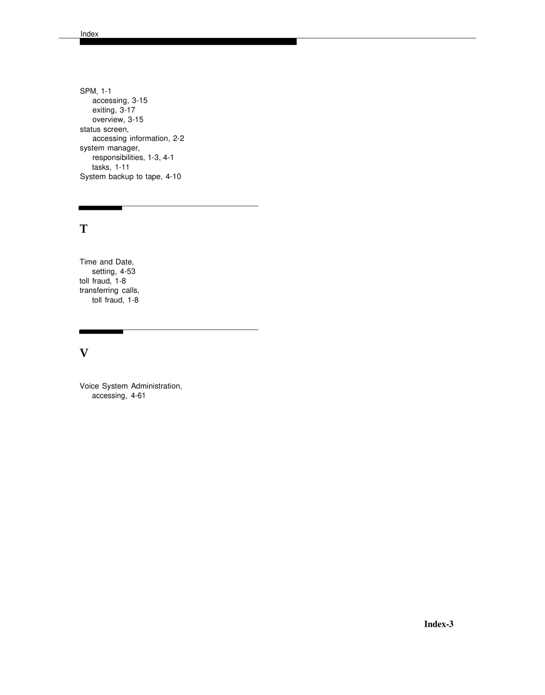 AT&T 555-601-010ADD manual Index-3 