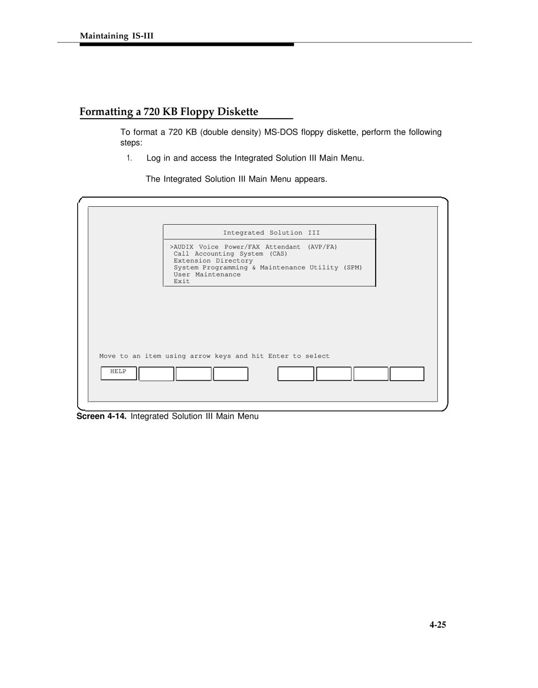 AT&T 555-601-010ADD manual Formatting a 720 KB Floppy Diskette 