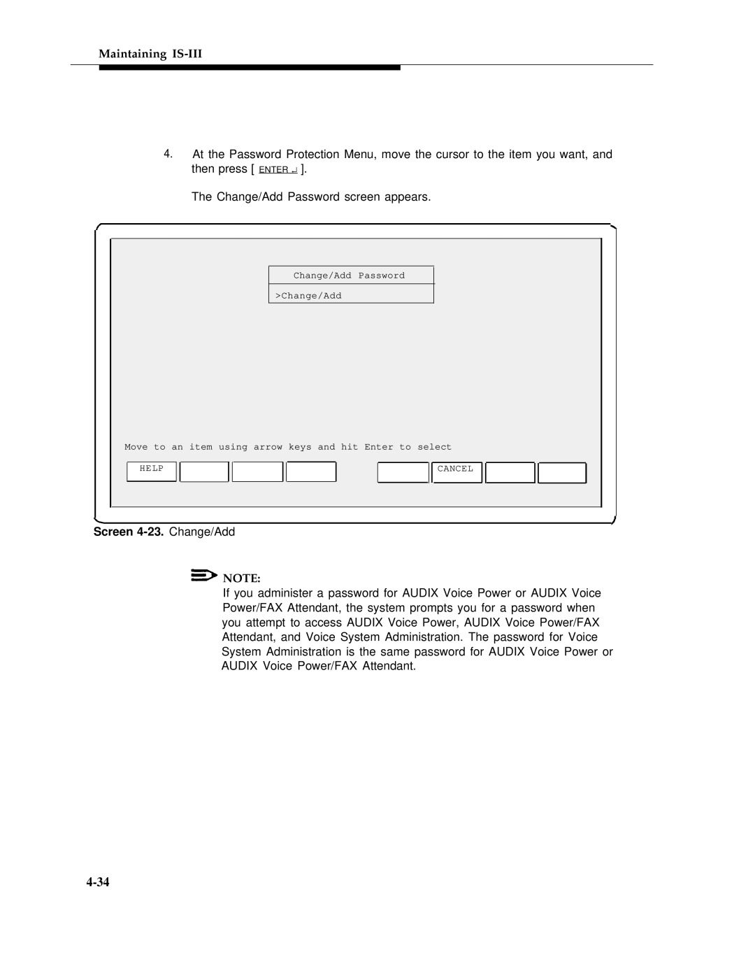 AT&T 555-601-010ADD manual Screen 4-23. Change/Add 