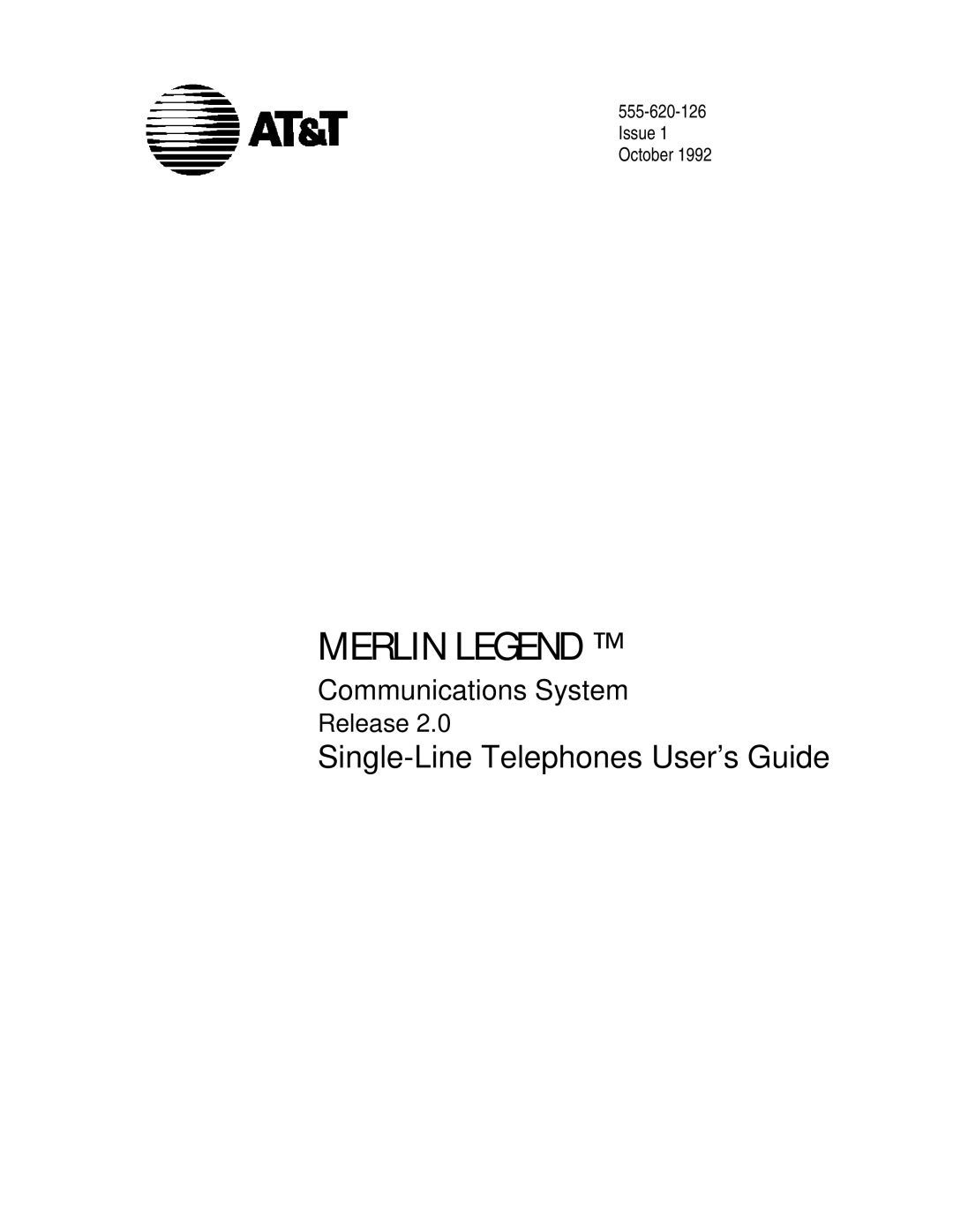 AT&T 555-620-126 manual Merlin Legend 