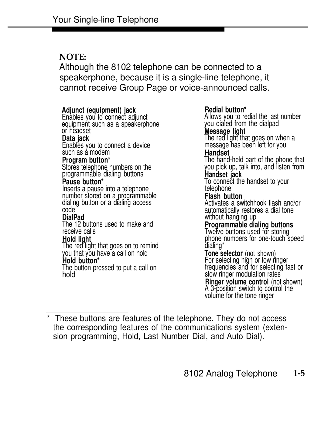 AT&T 555-620-126 manual Program button 